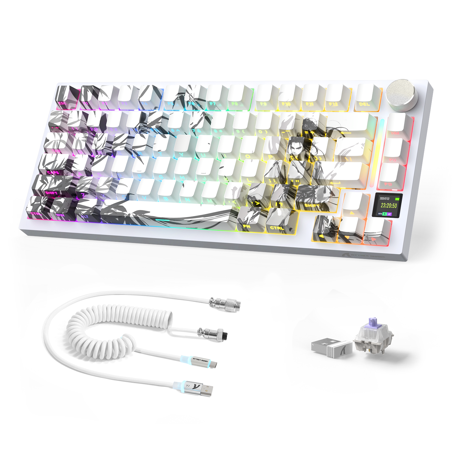 ATTACK SHARK X820ULTRA 기계식 키보드 C01ULTRA 코일 케이블 포함
