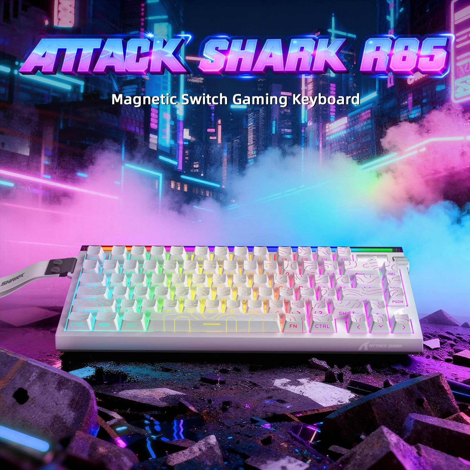 ATTACK SHARK R85 HE 래피드 트리거 키보드 C01ULTRA LED 케이블 포함