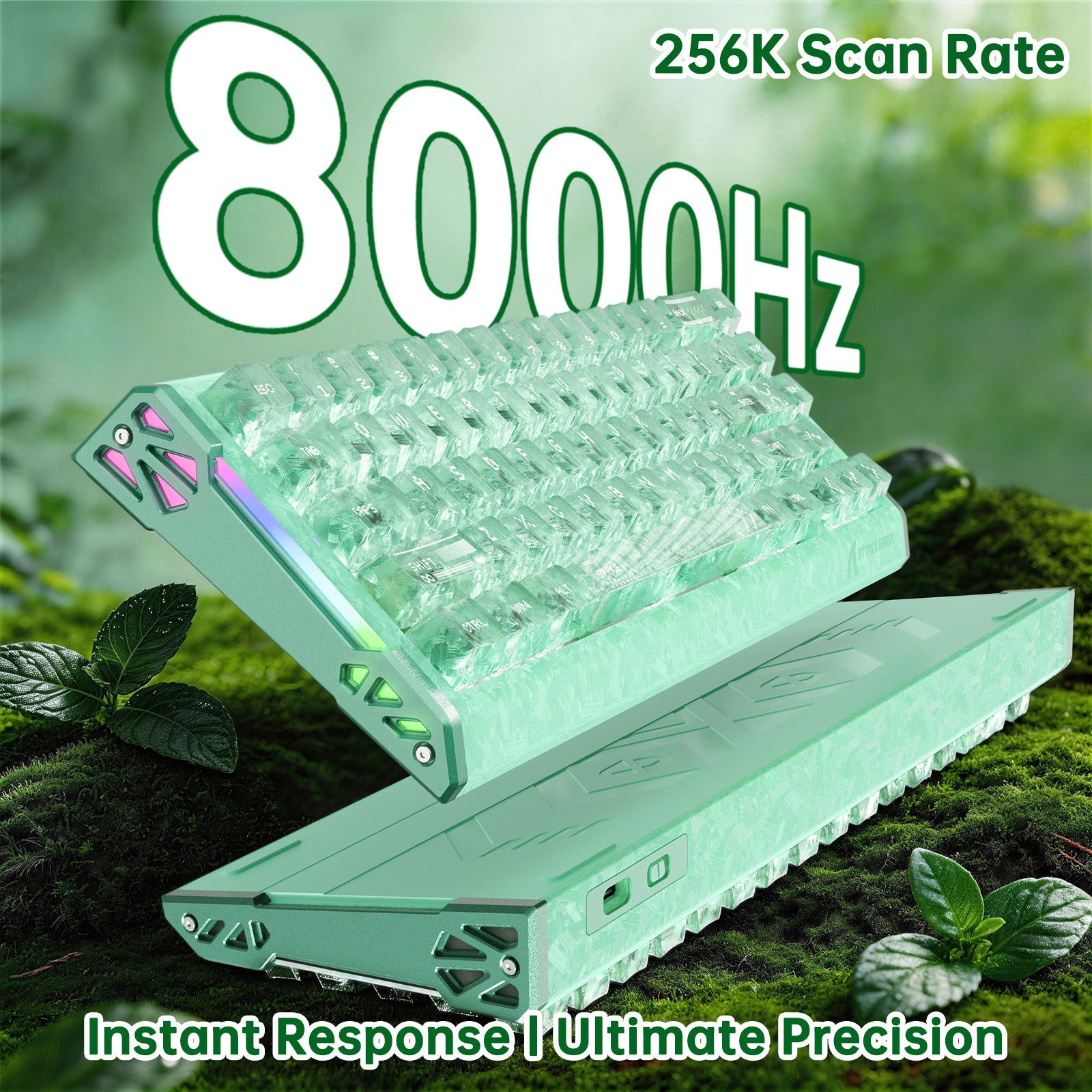 ATTACK SHARK R68 HE 카본 파이버 유선 래피드 트리거 마그네틱 스위치 키보드 C01 Ultra RGB 코일 케이블 포함