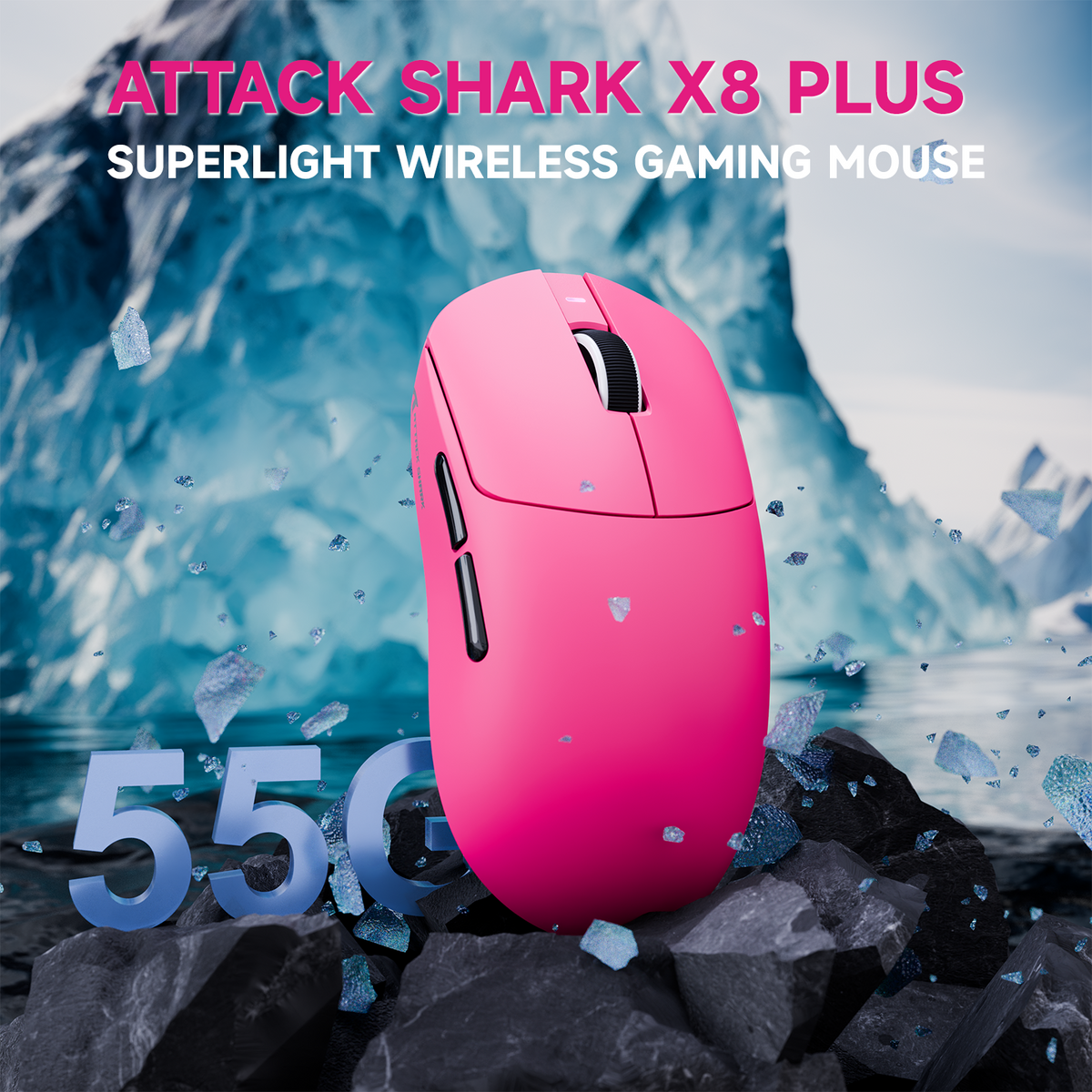 ATTACK SHARK X8 PLUS 3모드 무선 게이밍 마우스(C06 ULTRA 케이블 포함)