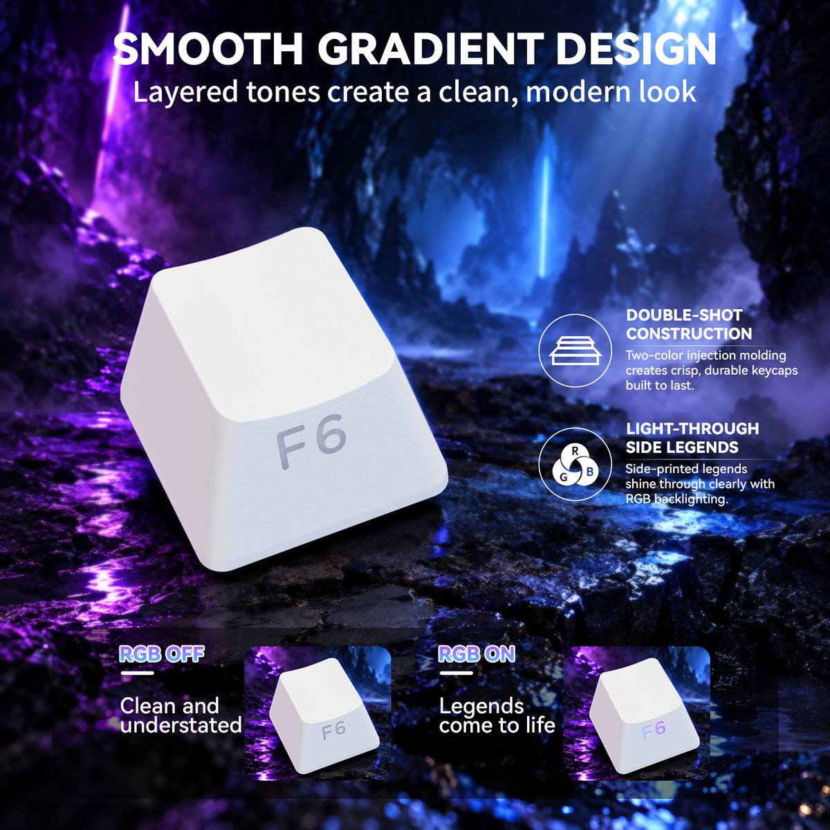 ATTACK SHARK SK06 135키 빛 투과 키캡, ANSI/ISO