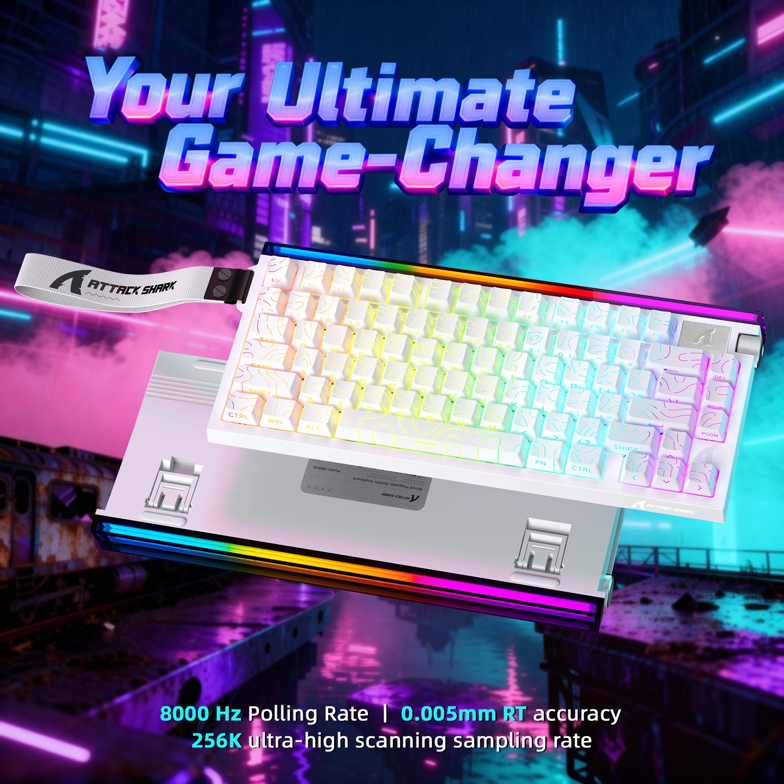 ATTACK SHARK R85 HE 래피드 트리거 키보드 C01ULTRA LED 케이블 포함