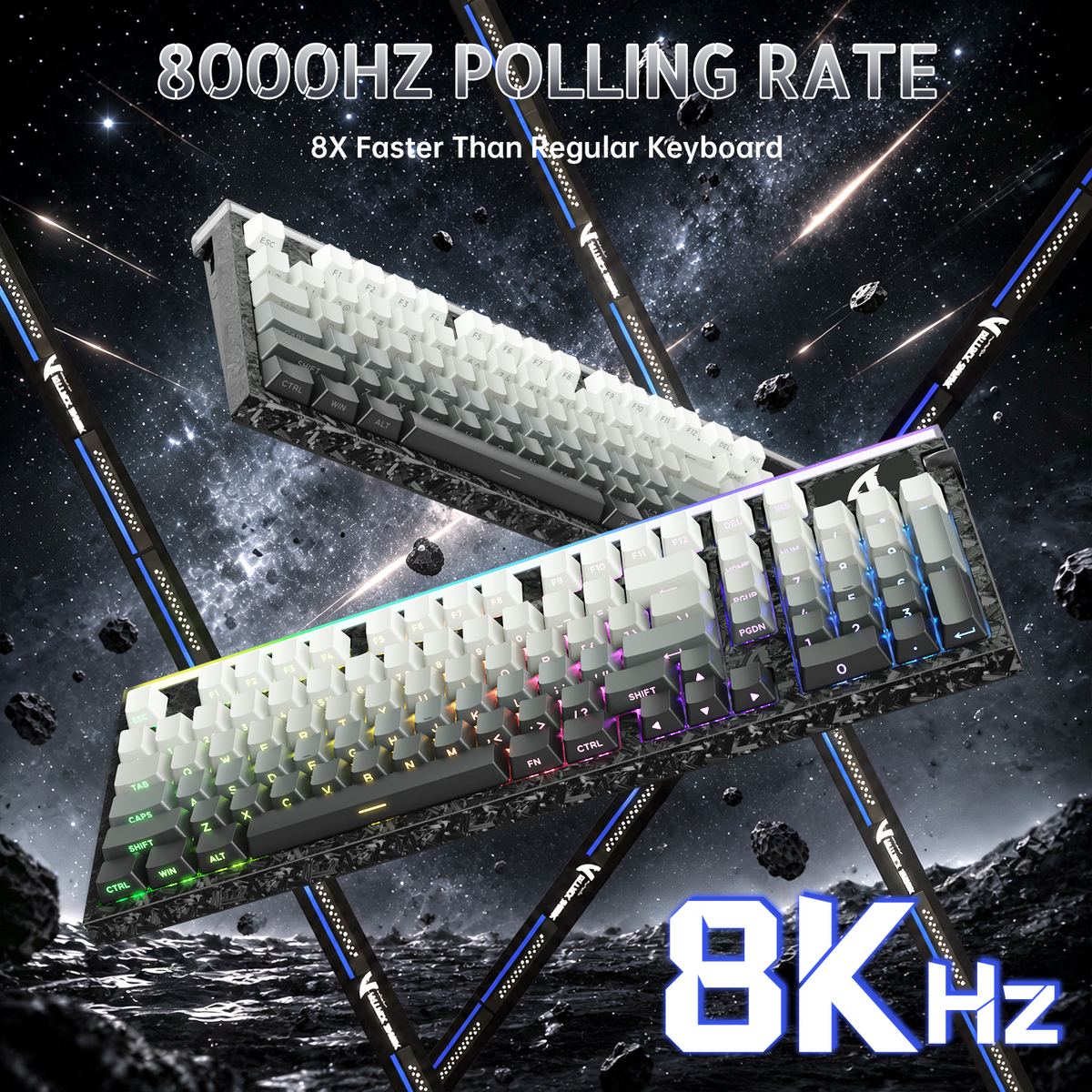 ATTACK SHARK R98 HE 카본 파이버 유선 빠른 트리거 마그네틱 스위치 키보드 C01 Ultra RGB 코일 케이블 포함