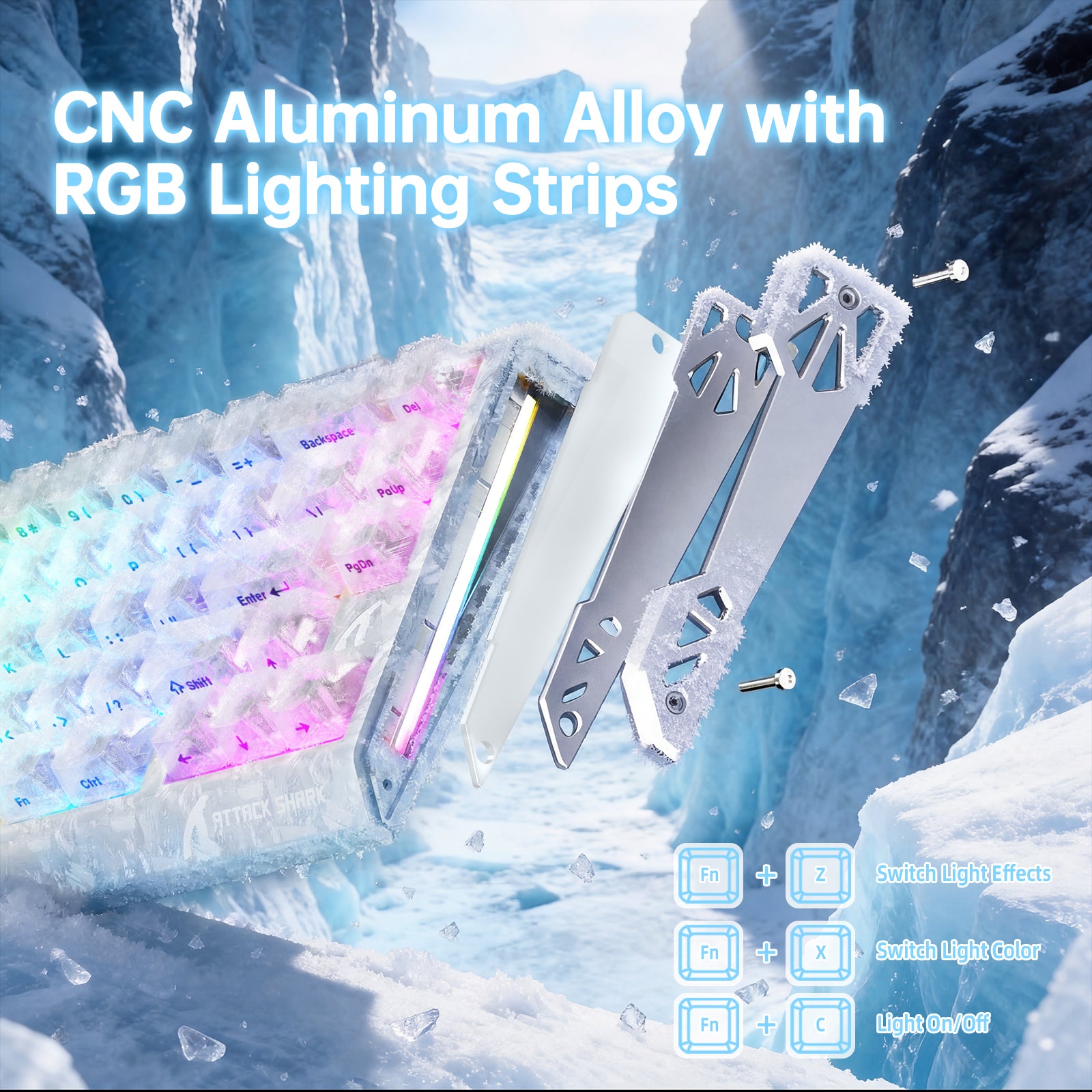 ATTACK SHARK R68 HE 카본 파이버 유선 래피드 트리거 마그네틱 스위치 키보드 C01 Ultra RGB 코일 케이블 포함