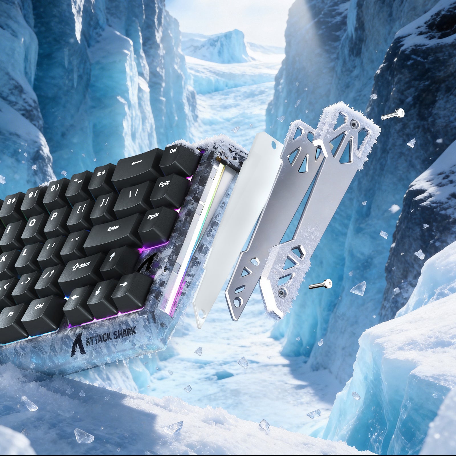 ATTACK SHARK R68 HE 카본 파이버 유선 래피드 트리거 마그네틱 스위치 키보드 C01 Ultra RGB 코일 케이블 포함