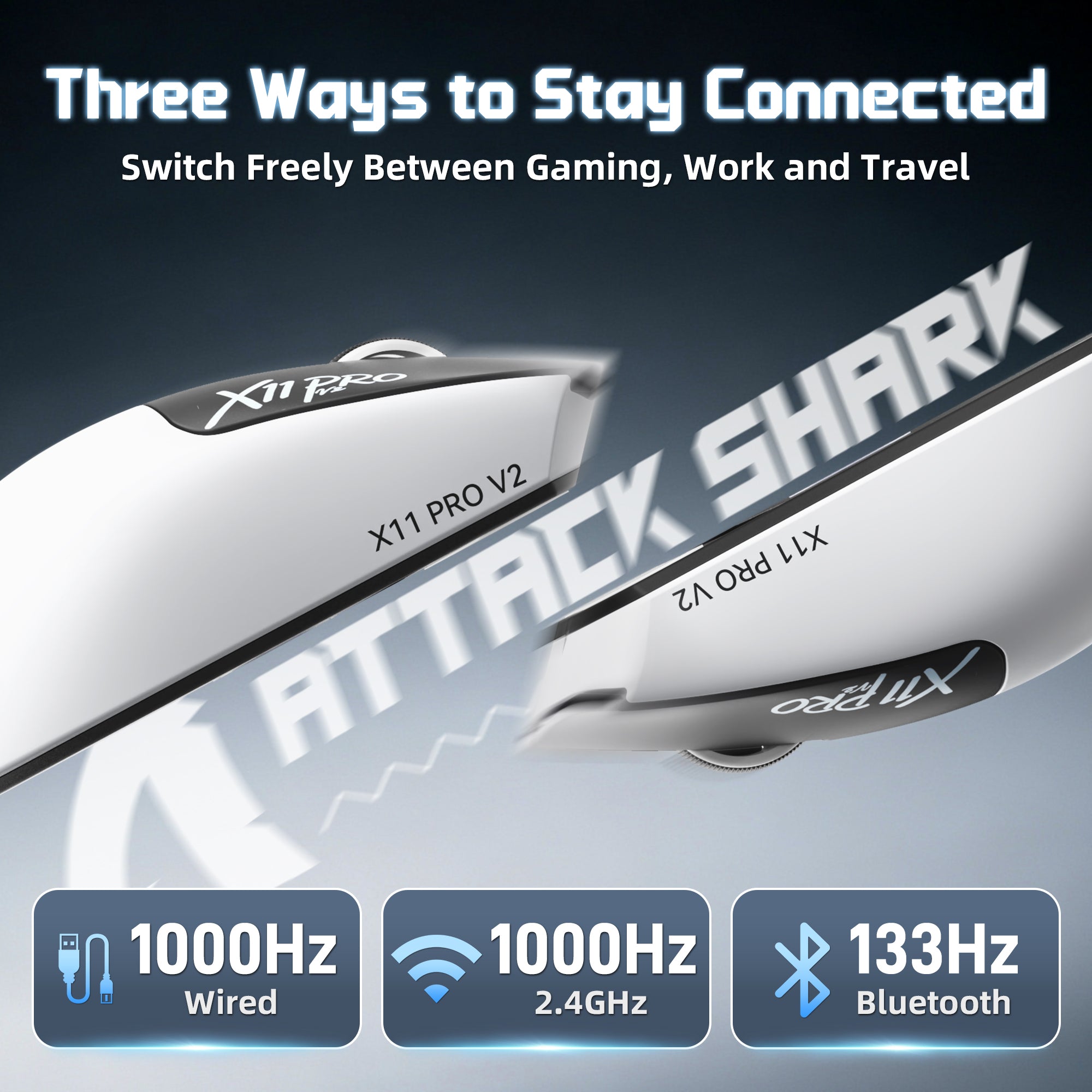 ATTACK SHARK X11 PRO V2 무선 게이밍 마우스 TFT 디스플레이 충전 도크 포함