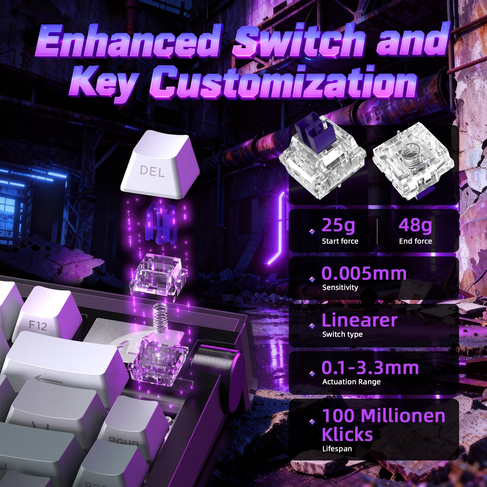 ATTACK SHARK R85 HE 래피드 트리거 키보드 C01ULTRA LED 케이블 포함