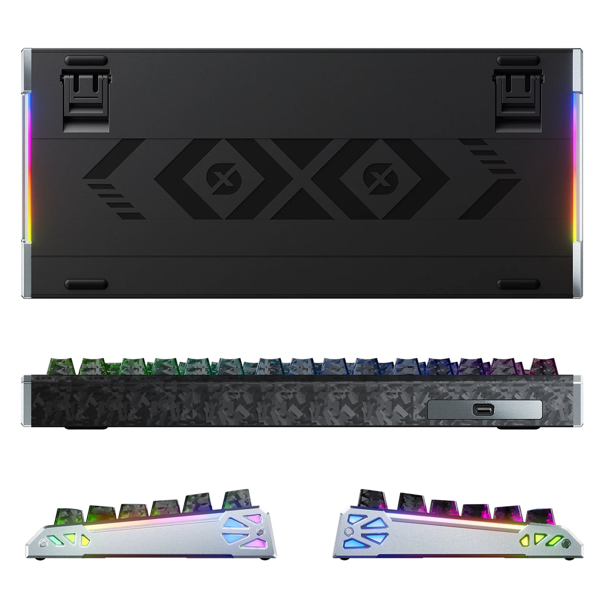 ATTACK SHARK R86 HE 카본 파이버 유선 래피드 트리거 마그네틱 스위치 게이밍 키보드(C01 ULTRA RGB 코일 케이블 포함)