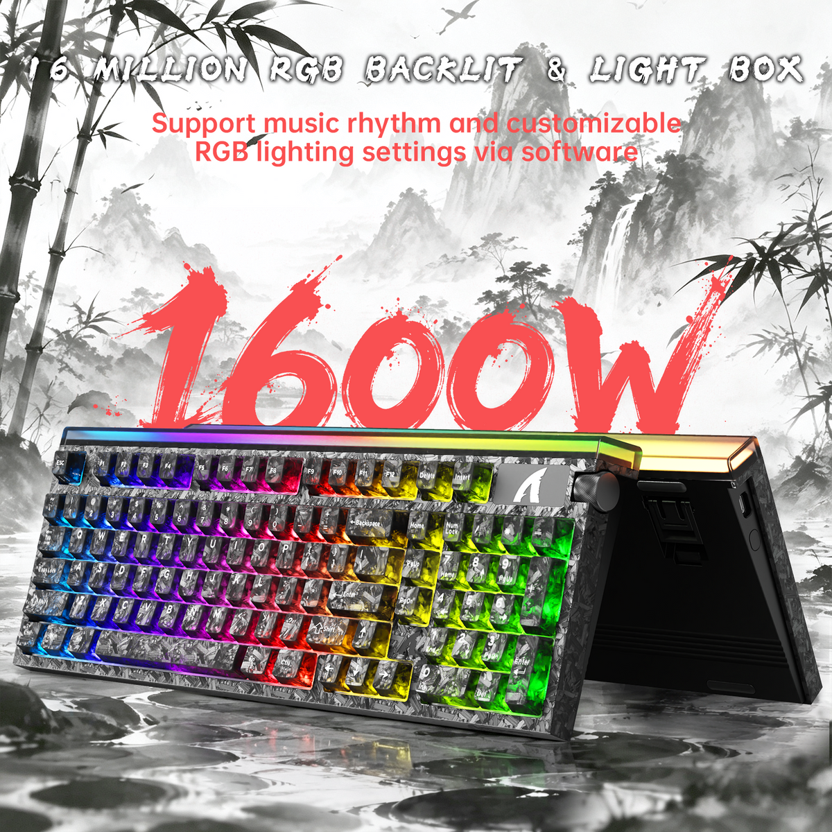ATTACK SHARK R98 HE 카본 파이버 유선 빠른 트리거 마그네틱 스위치 키보드 C01 Ultra RGB 코일 케이블 포함