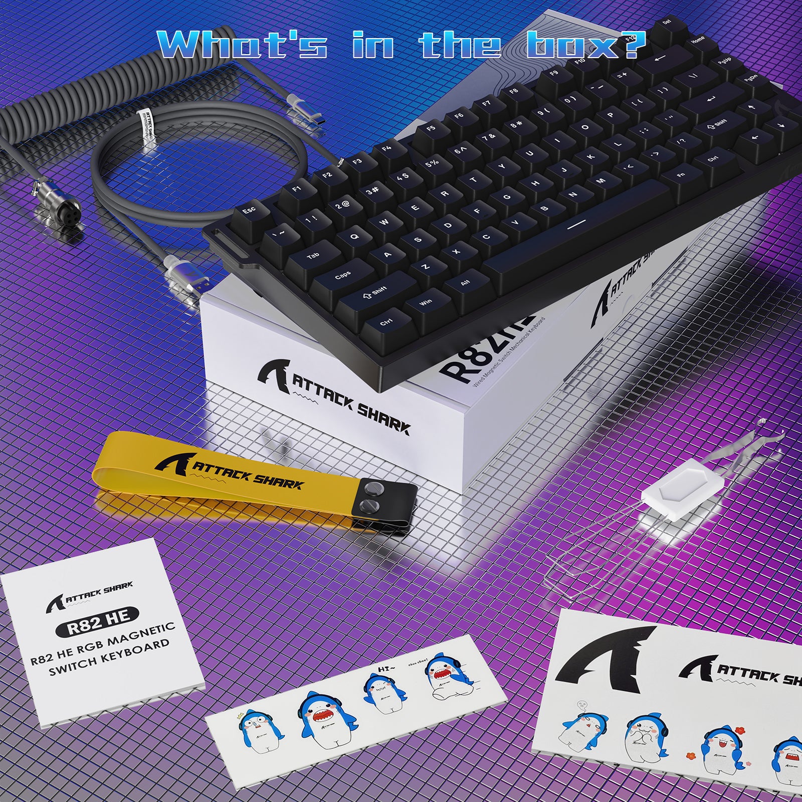 ATTACK SHARK R82 HE 유선 75% 게이밍 키보드 C01ULTRA LED 케이블 포함