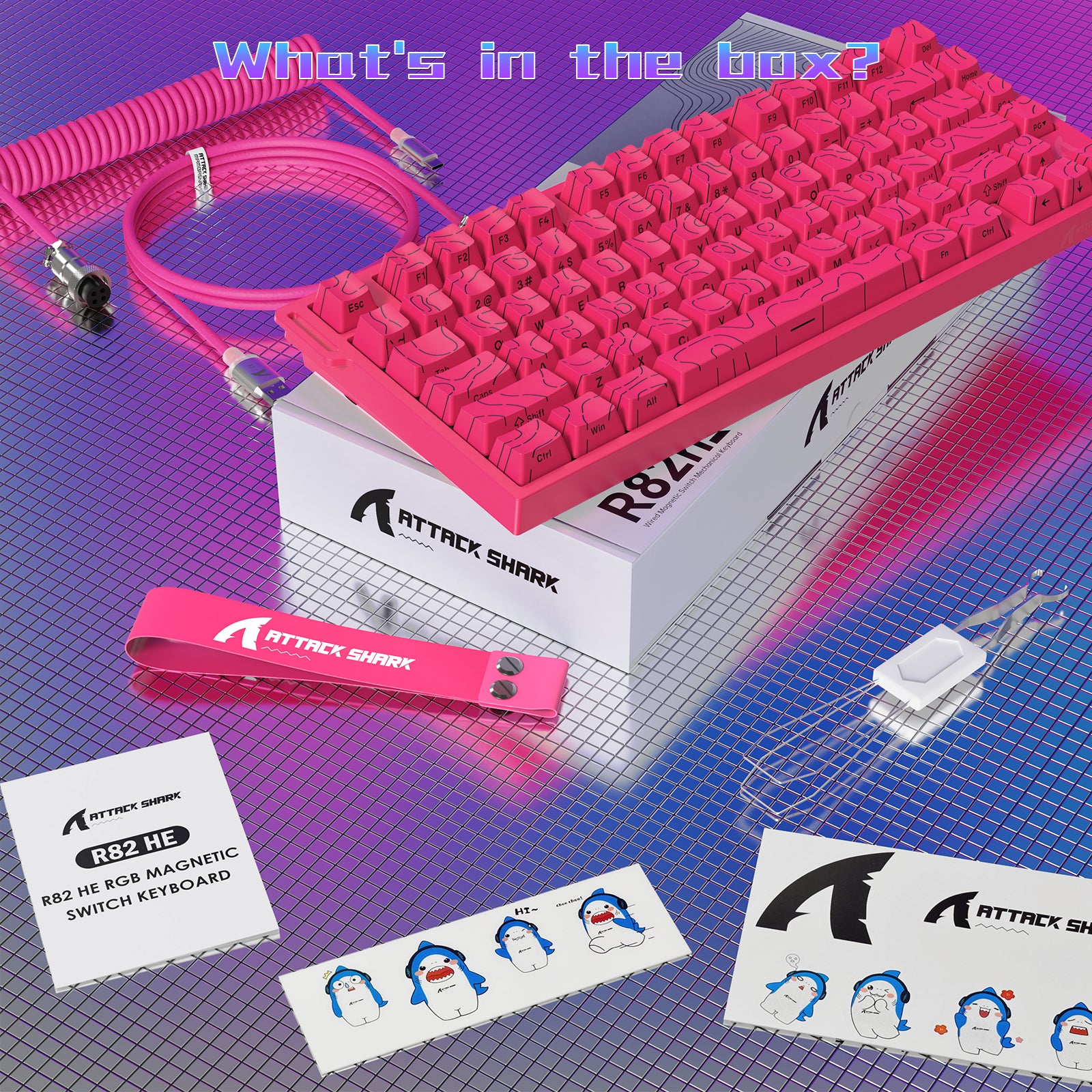 ATTACK SHARK R82 HE 유선 75% 게이밍 키보드 C01ULTRA LED 케이블 포함