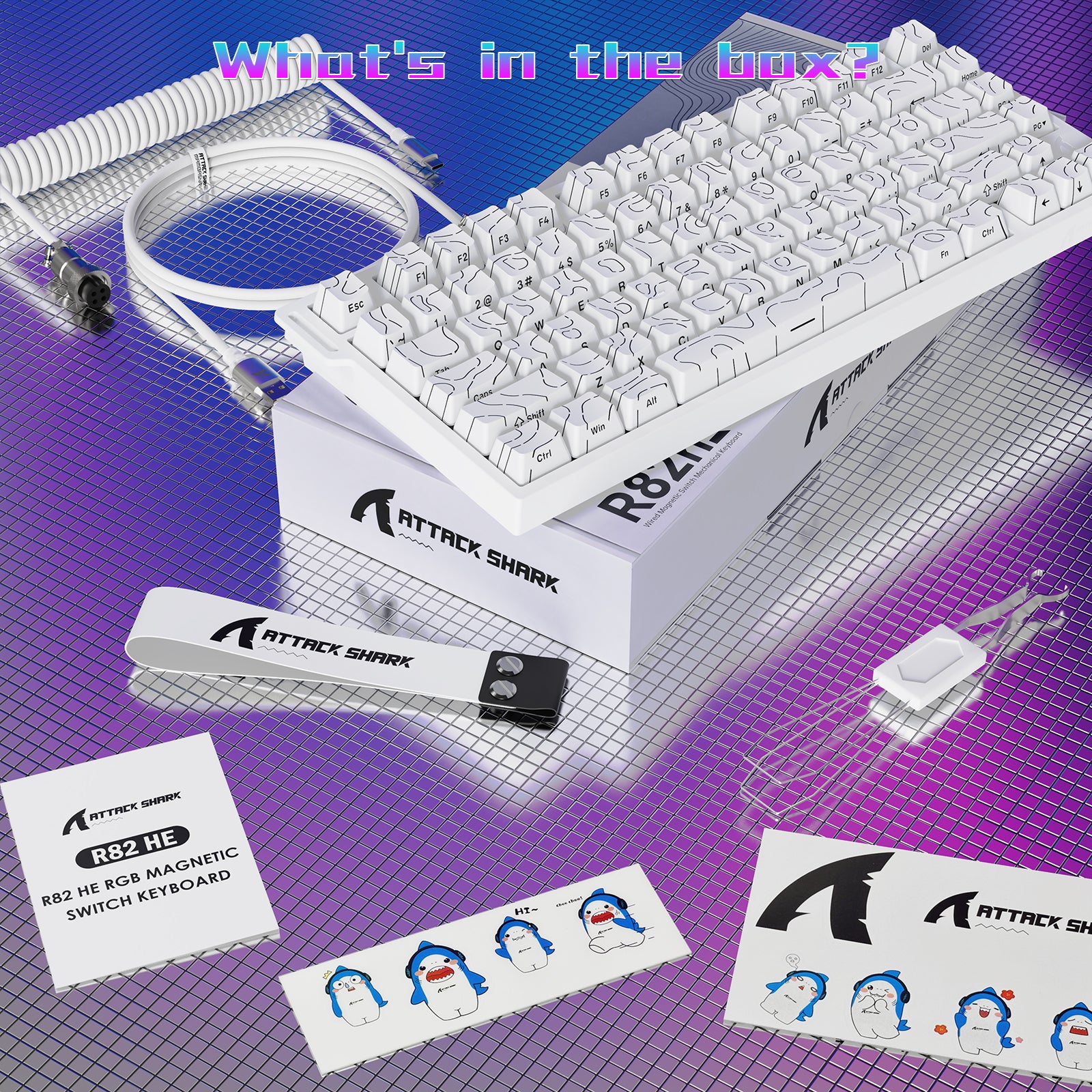ATTACK SHARK R82 HE 유선 75% 게이밍 키보드 C01ULTRA LED 케이블 포함