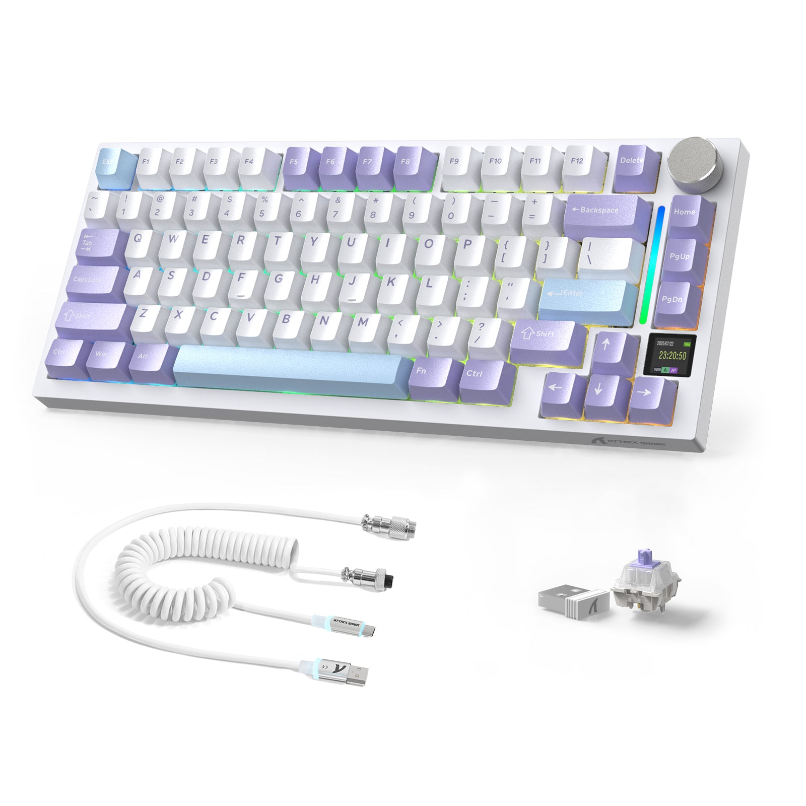 ATTACK SHARK X820ULTRA 기계식 키보드 C01ULTRA 코일 케이블 포함