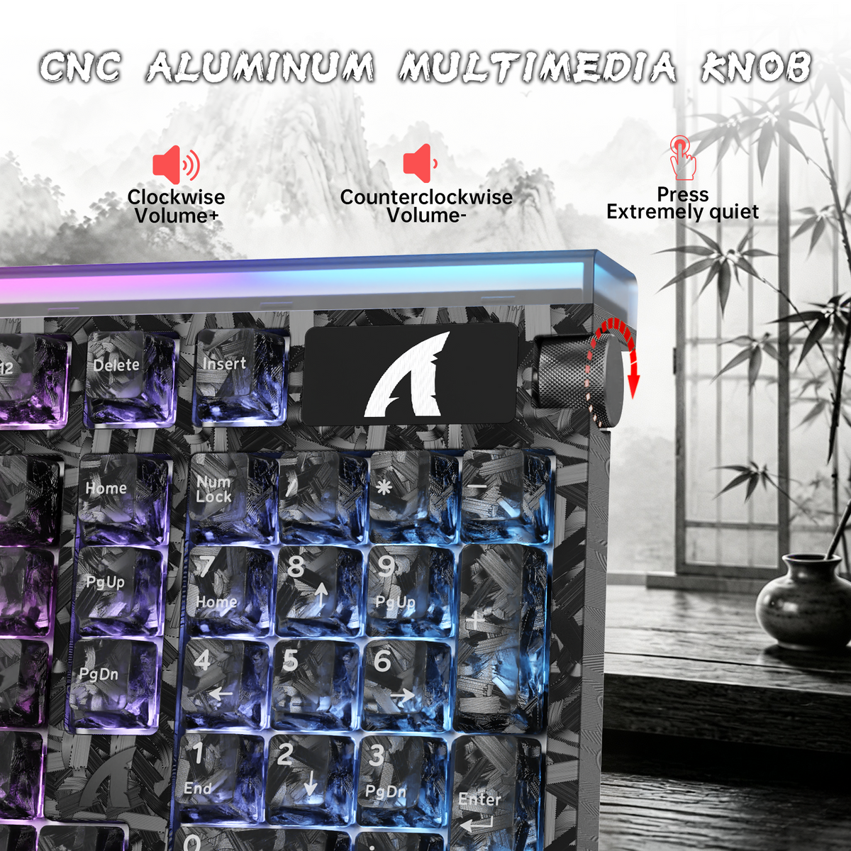 ATTACK SHARK R98 HE 카본 파이버 유선 빠른 트리거 마그네틱 스위치 키보드 C01 Ultra RGB 코일 케이블 포함
