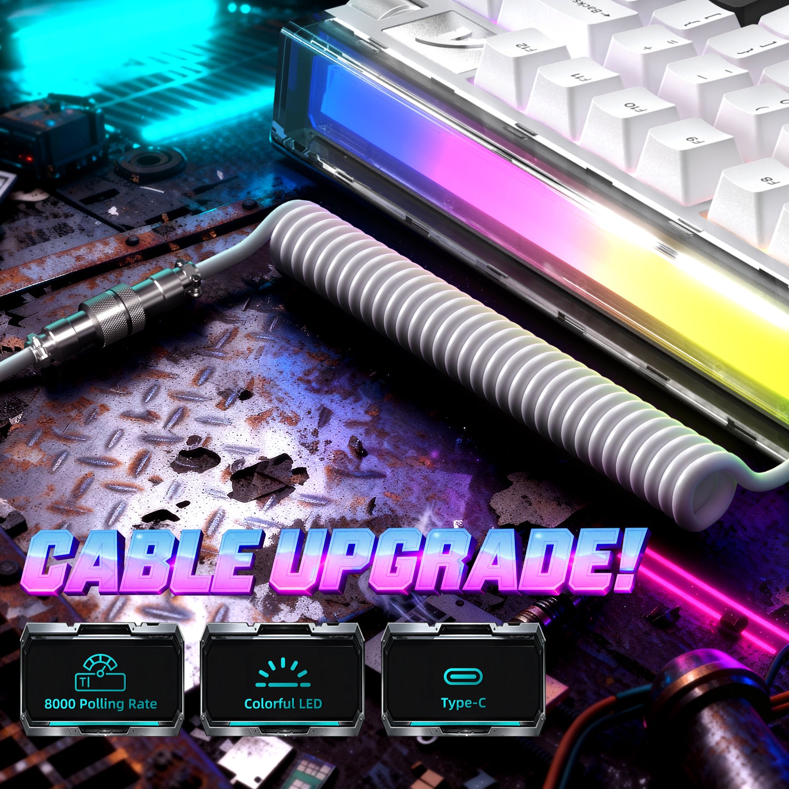 ATTACK SHARK R85 HE 래피드 트리거 키보드 C01ULTRA LED 케이블 포함