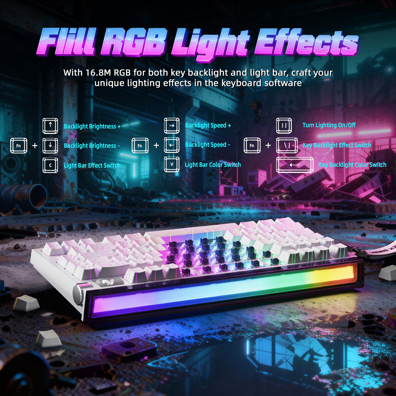ATTACK SHARK R85 HE 래피드 트리거 키보드 C01ULTRA LED 케이블 포함