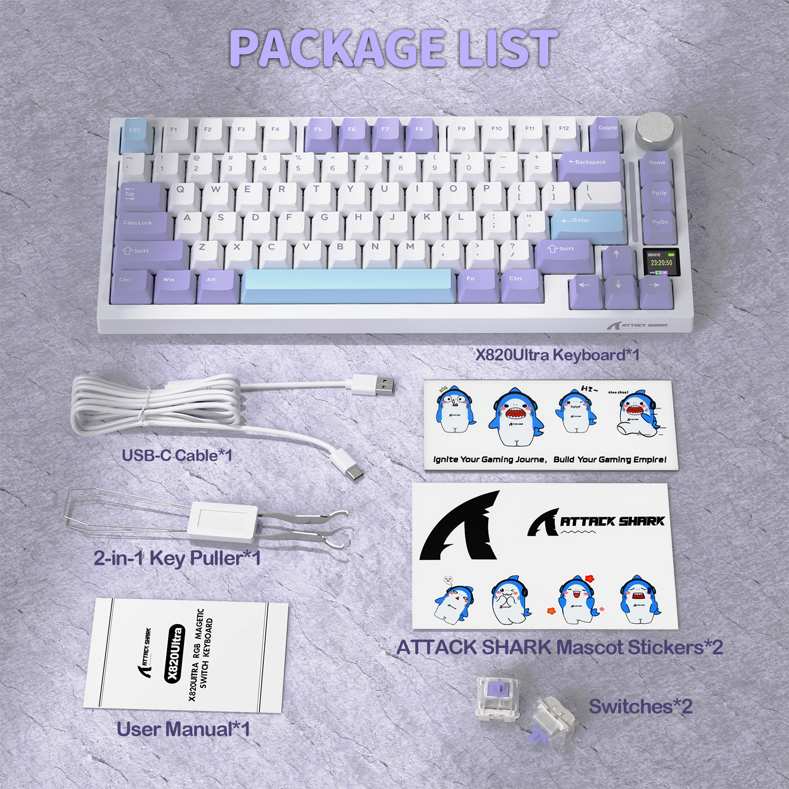 ATTACK SHARK X820Ultra 트라이모드 개스킷 기계식 키보드