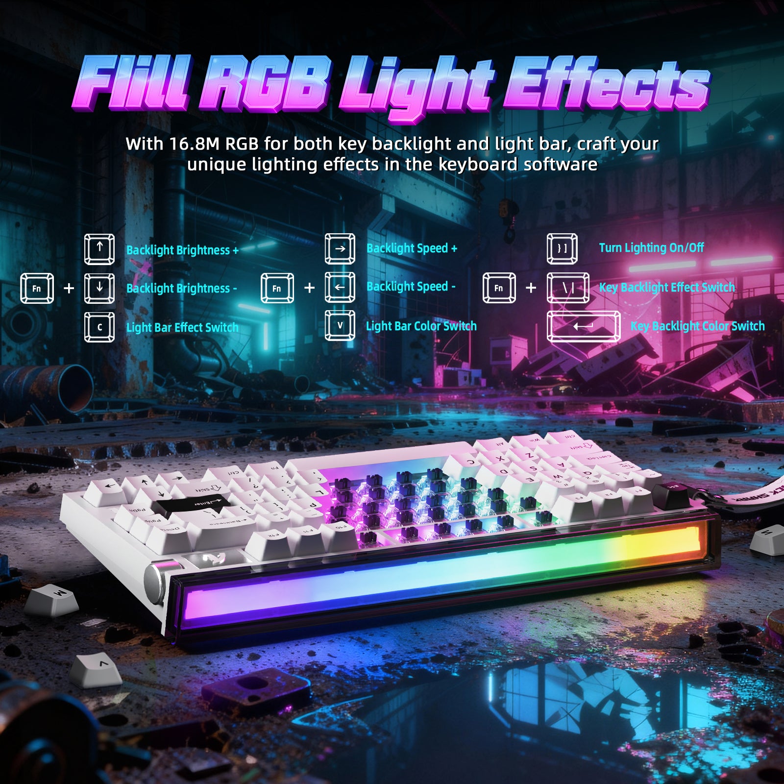 ATTACK SHARK R85 HE 래피드 트리거 키보드 C01ULTRA LED 케이블 포함