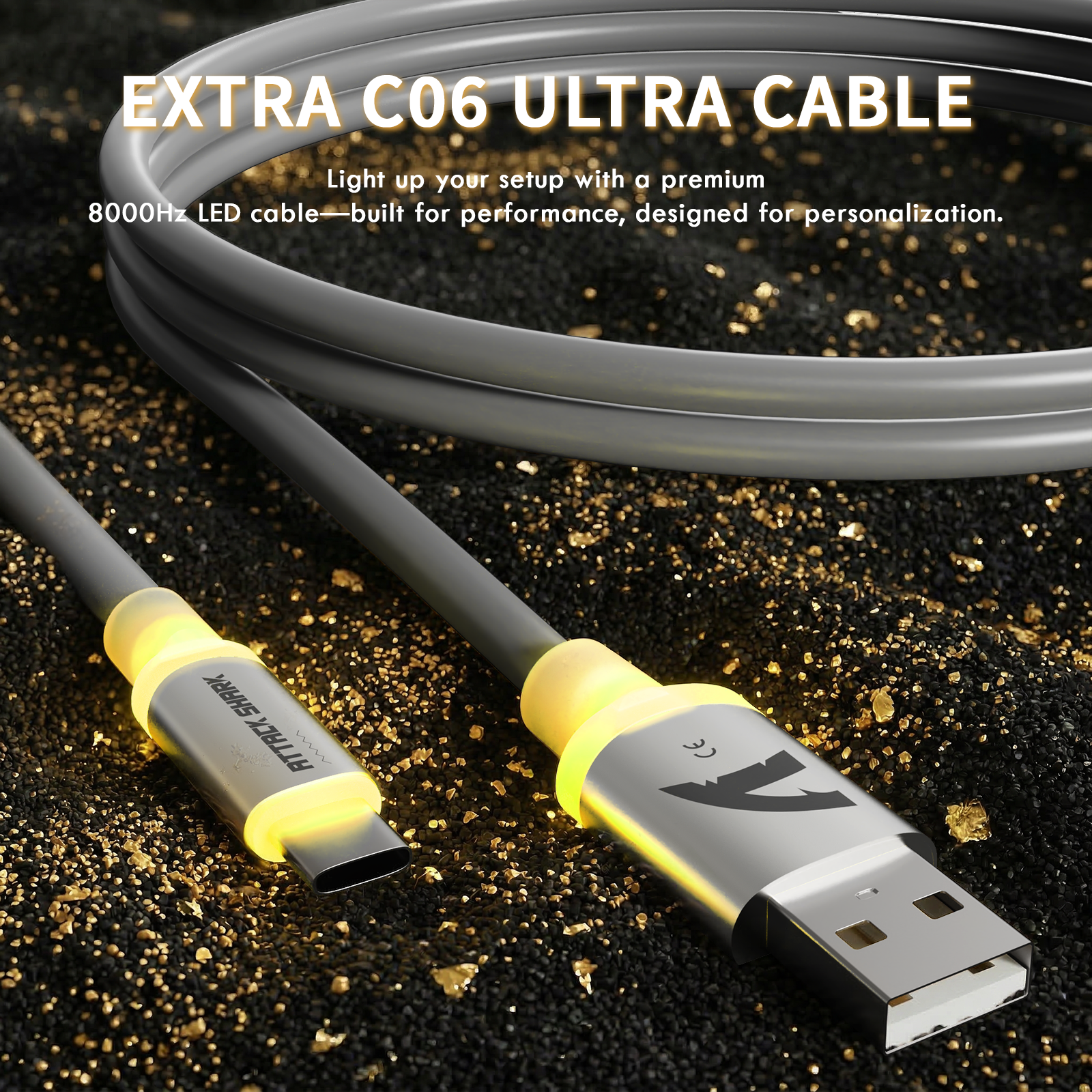 ATTACK SHARK X11 ULTRA 카본 파이버 무선 게이밍 마우스 C06 Ultra LED 케이블 포함