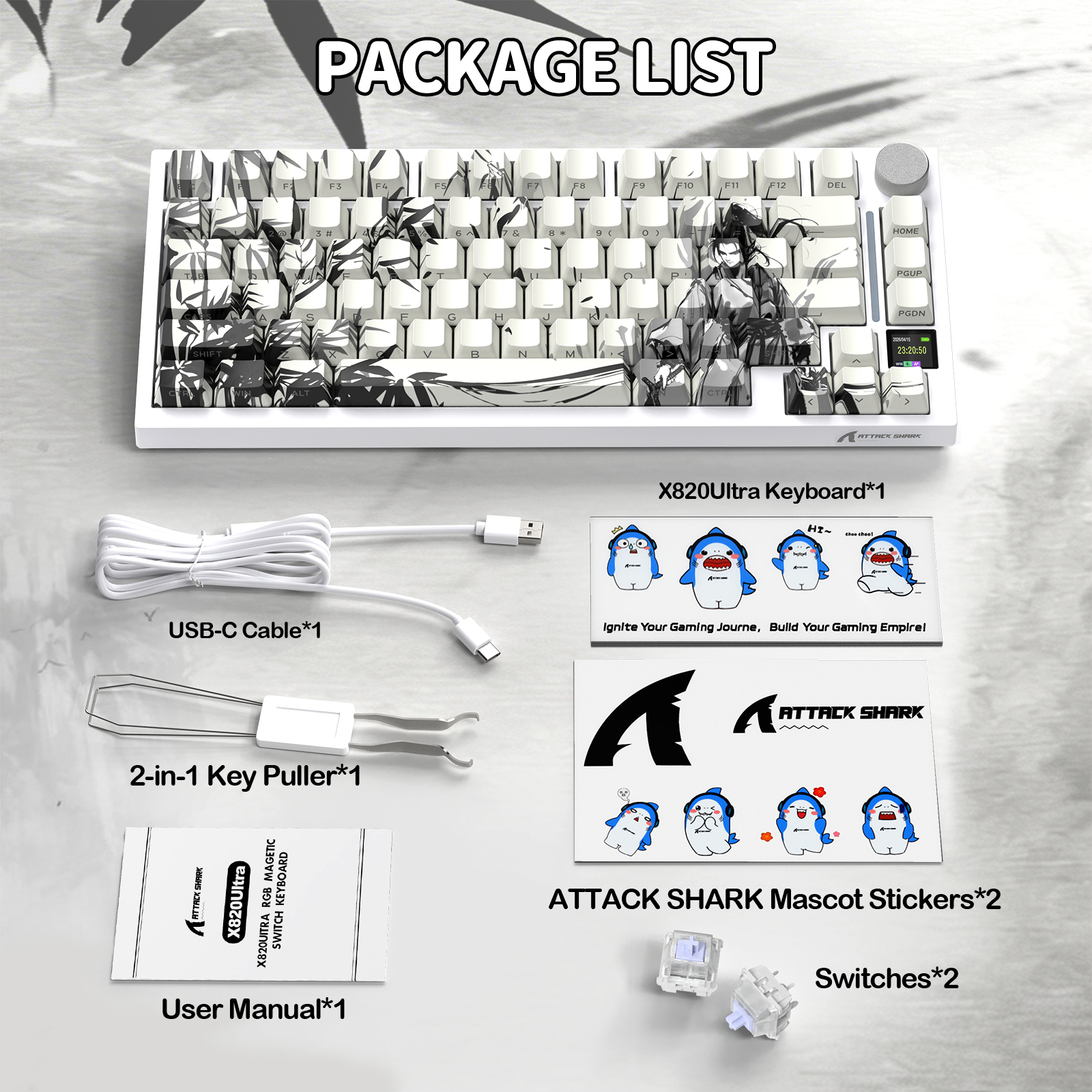 ATTACK SHARK X820Ultra 트라이모드 개스킷 기계식 키보드