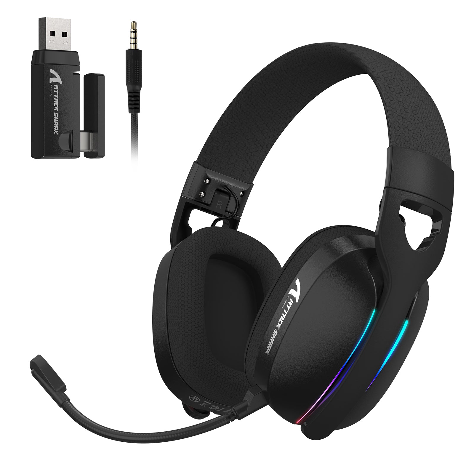 ATTACK SHARK L90 접이식 RGB Ultra-라이트 트라이모드 게이밍 헤드셋