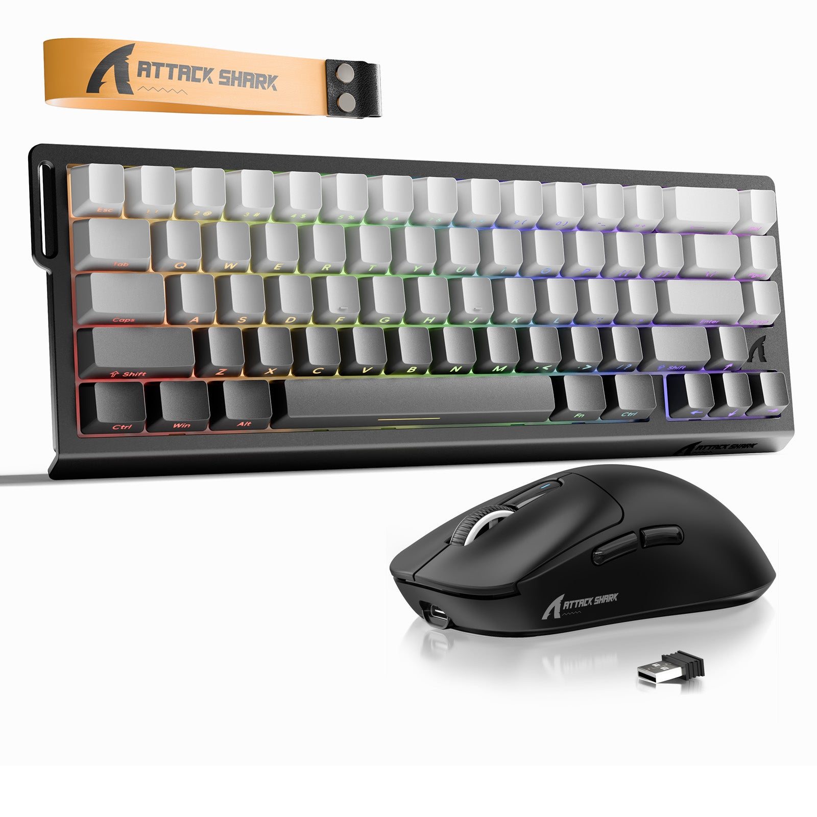 ATTACK SHARK X68HE 래피드 트리거 키보드 + X3 무선 게이밍 마우스 번들