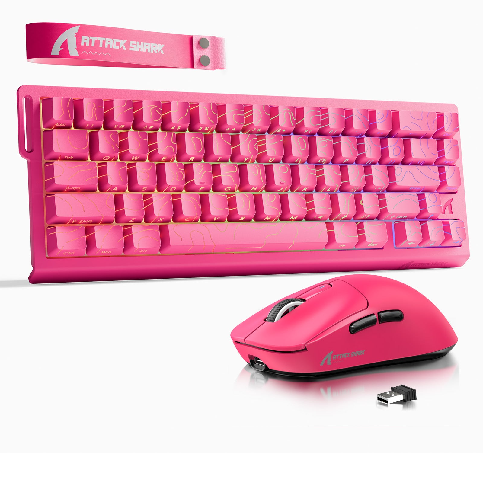 ATTACK SHARK X68HE 래피드 트리거 키보드 + X3 무선 게이밍 마우스 번들