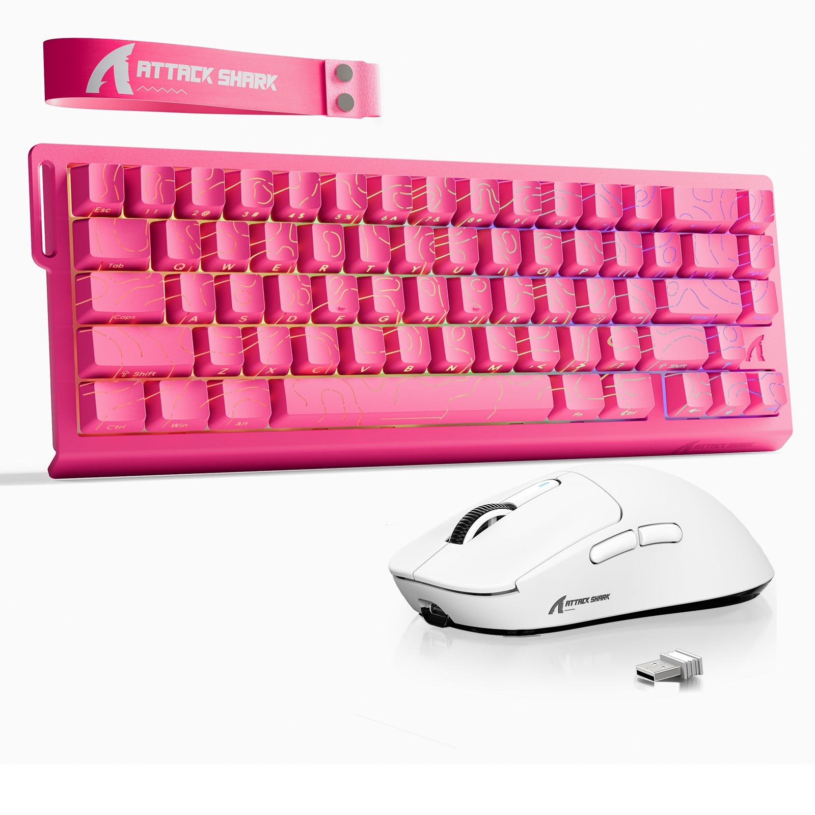 ATTACK SHARK X68HE 래피드 트리거 키보드 + X3 무선 게이밍 마우스 번들
