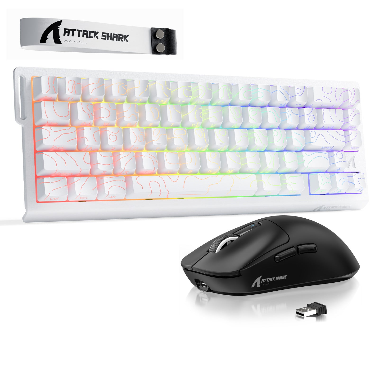ATTACK SHARK X68HE 래피드 트리거 키보드 + X3 무선 게이밍 마우스 번들