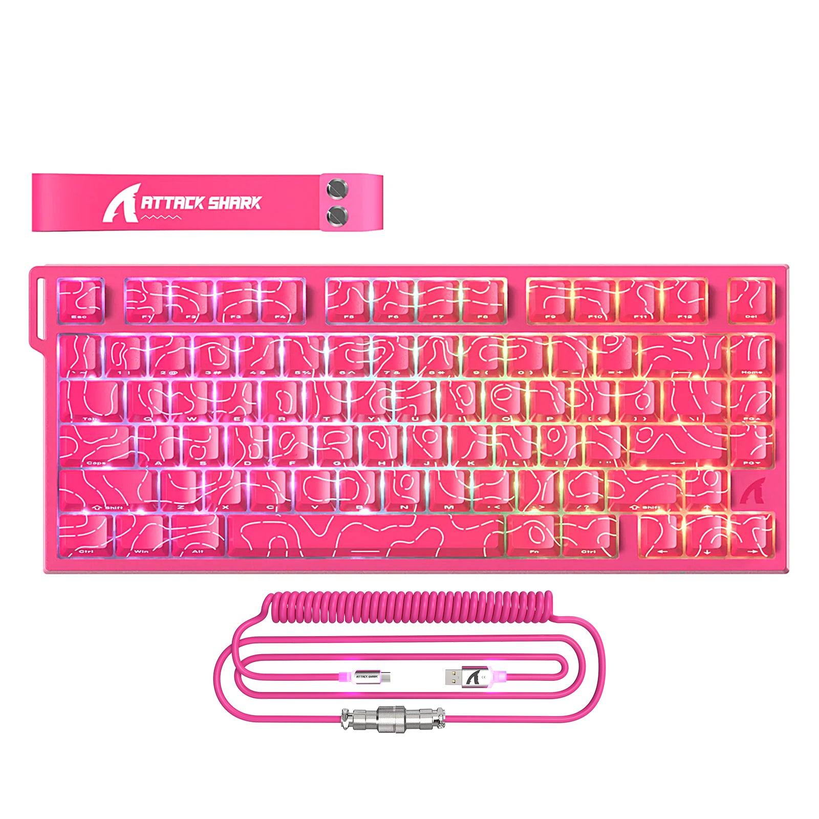 ATTACK SHARK R82 HE 유선 75% 게이밍 키보드 C01ULTRA LED 케이블 포함