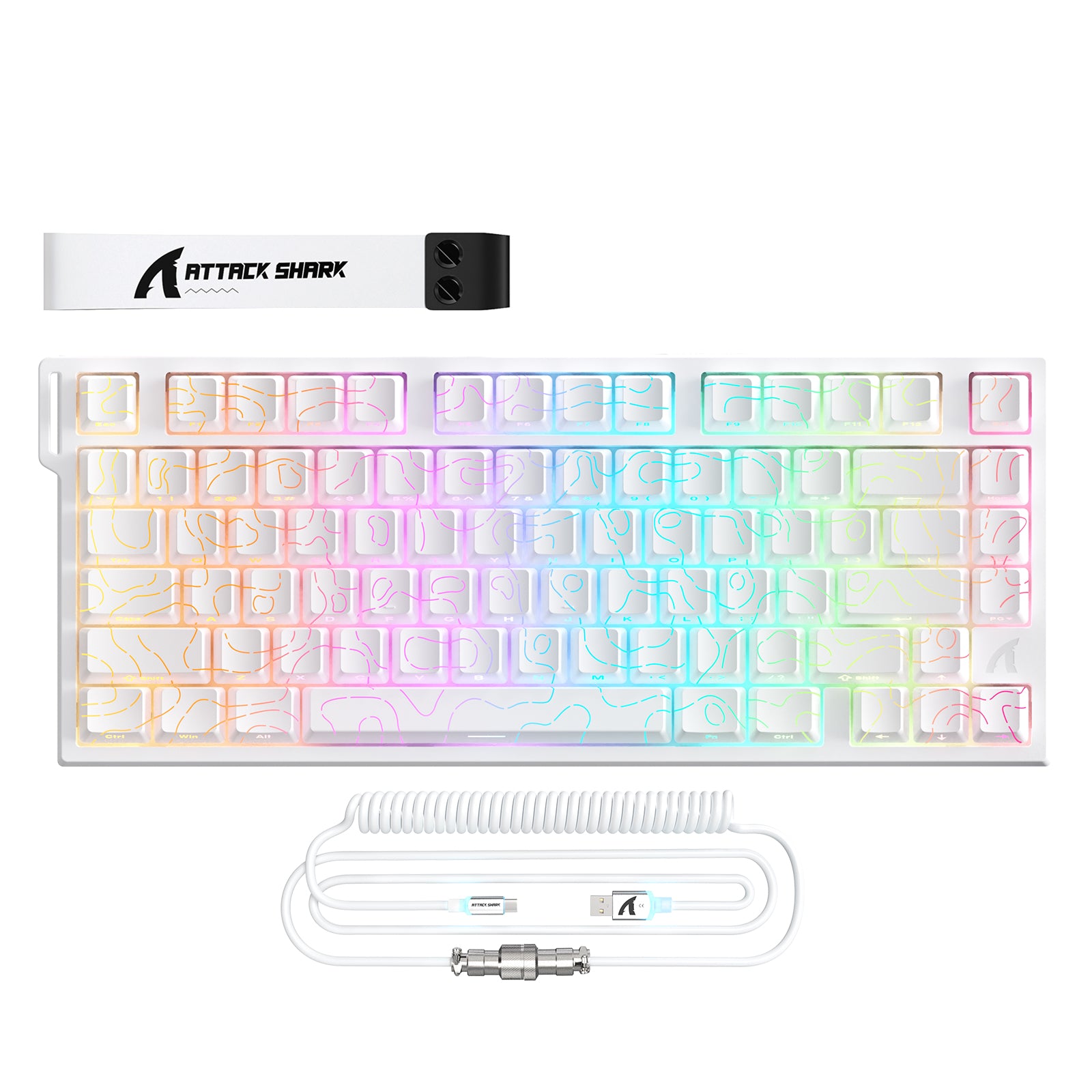 ATTACK SHARK R82 HE 유선 75% 게이밍 키보드 C01ULTRA LED 케이블 포함