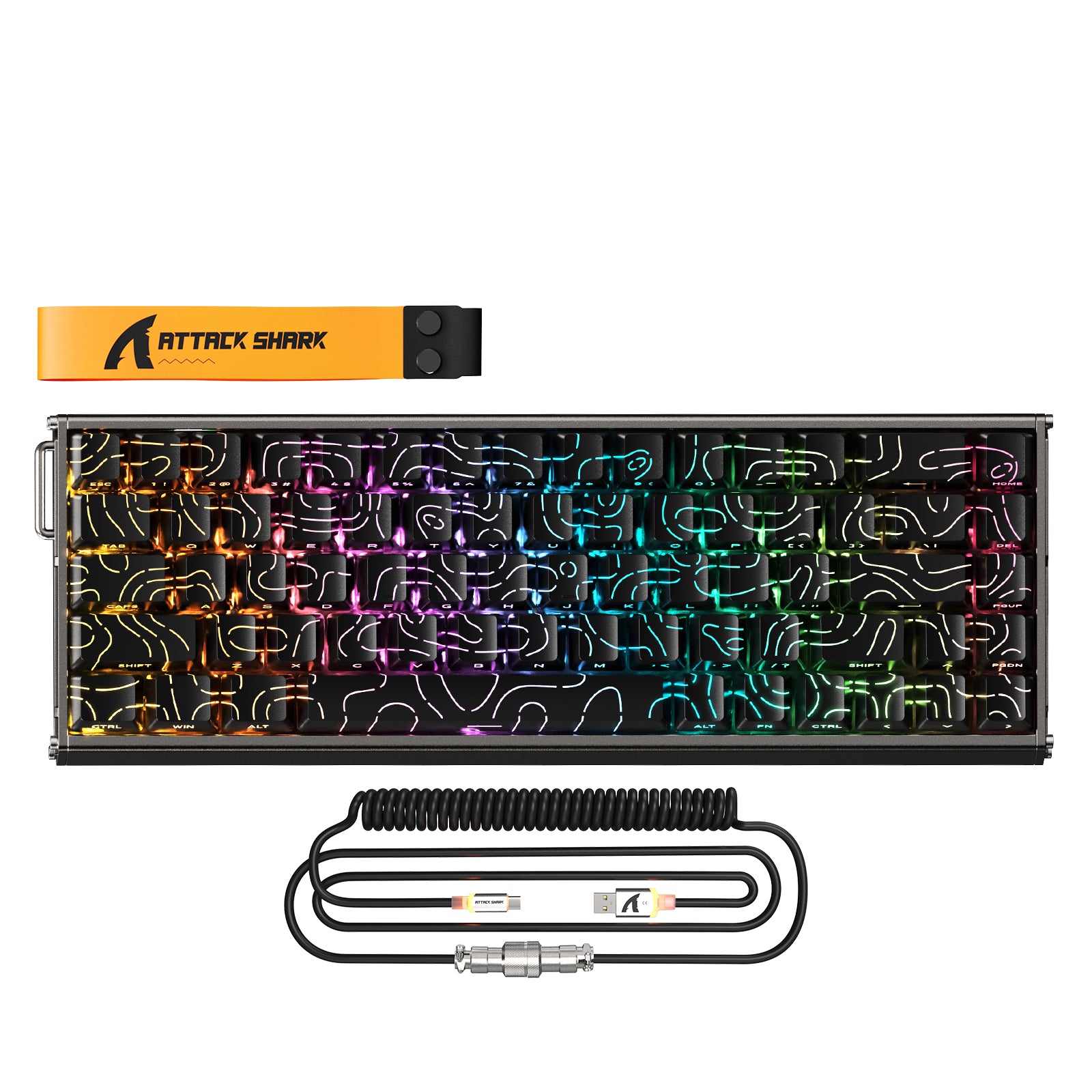 ATTACK SHARK X68MAX HE 래피드 트리거 CNC 알루미늄 키보드 마그네틱 스위치 C01Ultra RGB 코일 케이블 포함