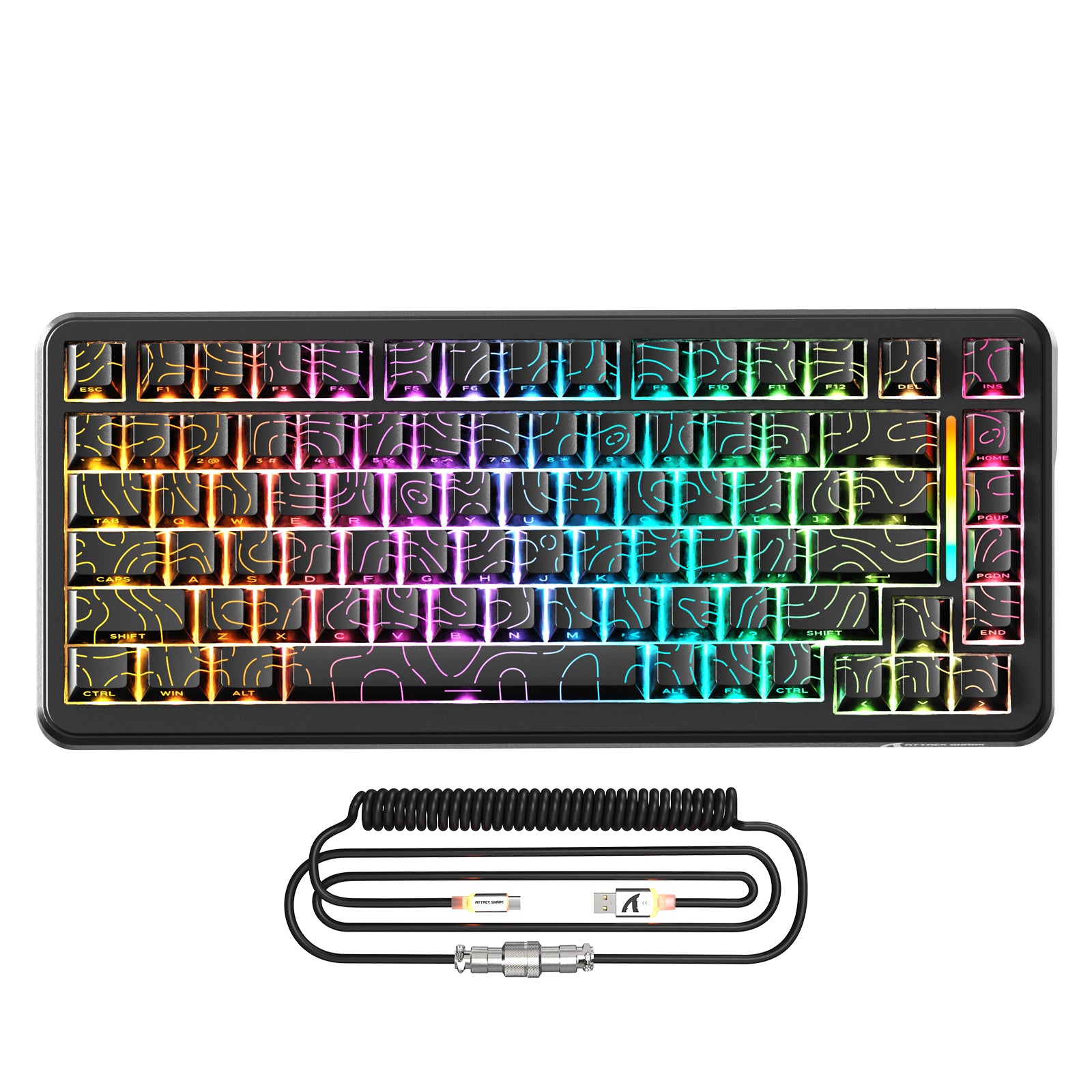 ATTACK SHARK X82PRO HE 마그네틱 키보드 C01Ultra RGB 코일 케이블 포함