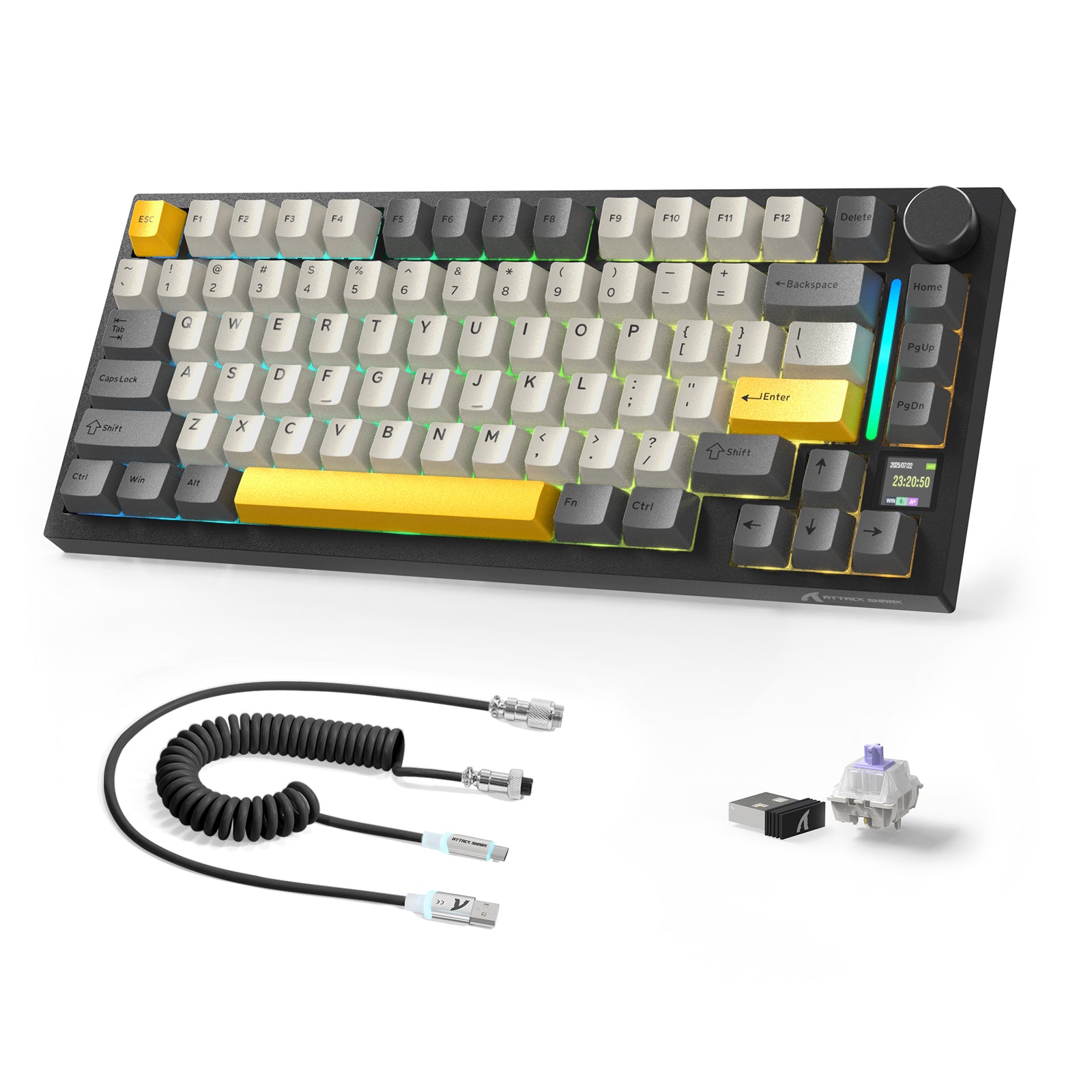 ATTACK SHARK X820ULTRA 기계식 키보드 C01ULTRA 코일 케이블 포함