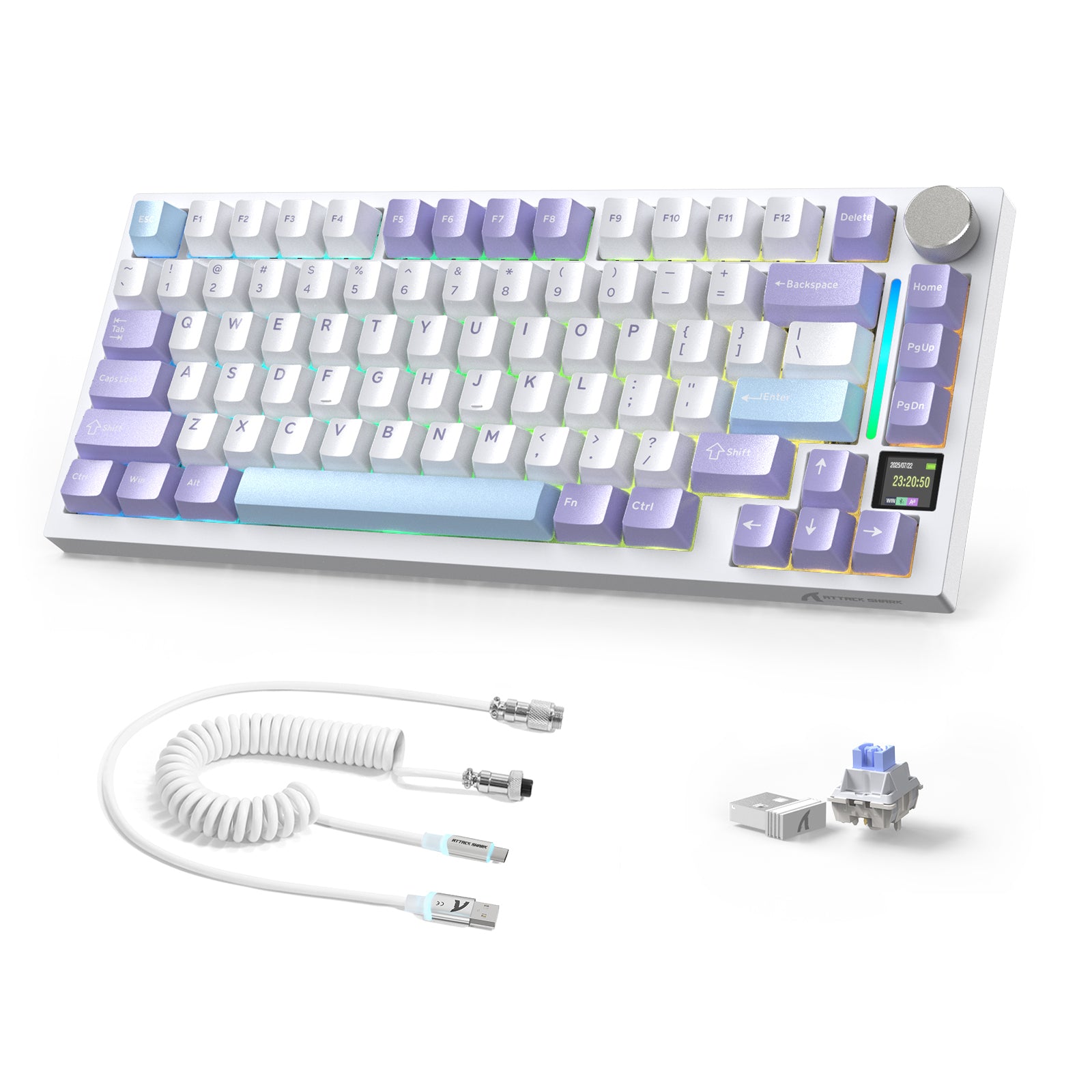 ATTACK SHARK X820ULTRA 기계식 키보드 C01ULTRA 코일 케이블 포함