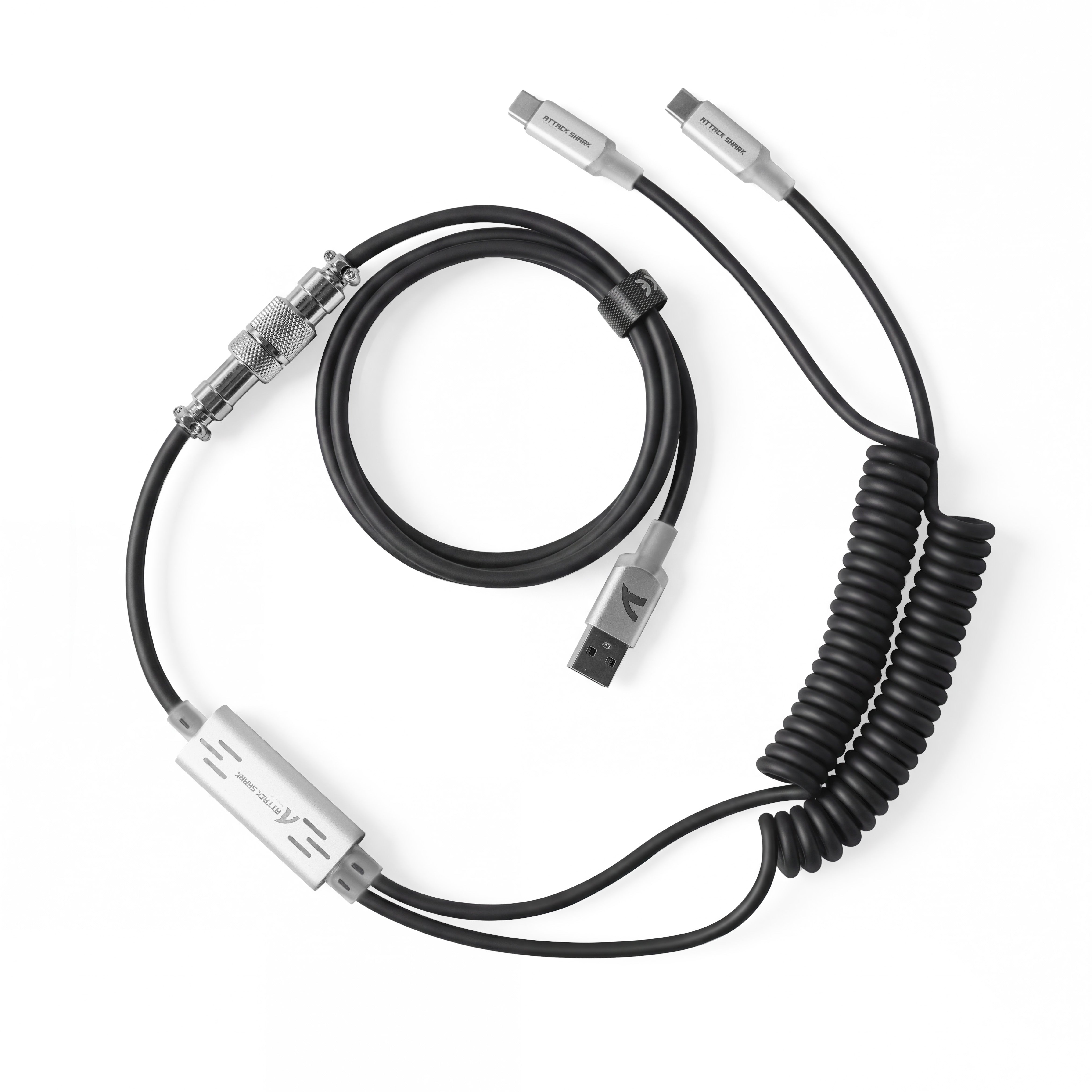 ATTACK SHARK C08 2-in-1 맞춤형 항공 케이블, 8kHz 마그네틱 키보드용
