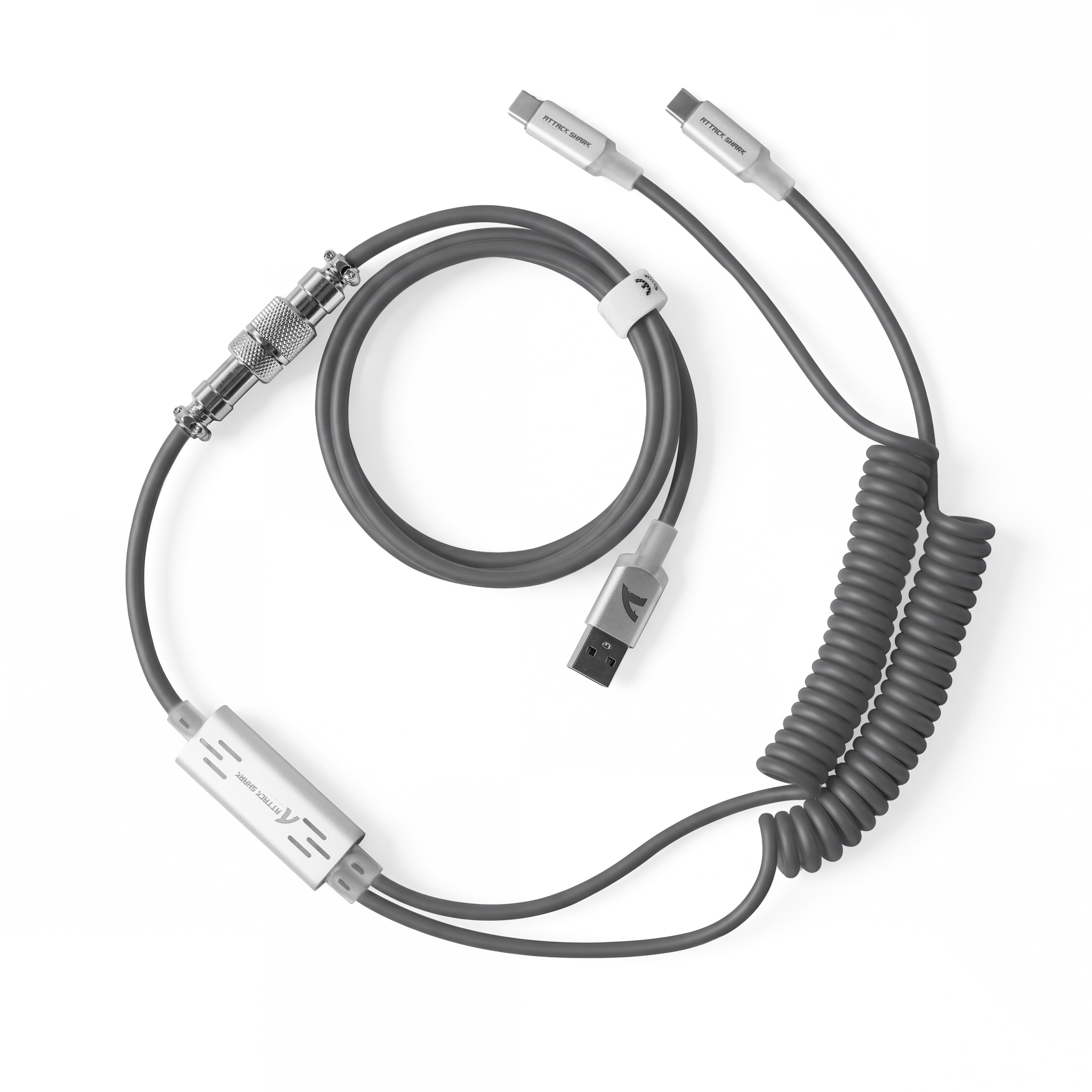 ATTACK SHARK C08 2-in-1 맞춤형 항공 케이블, 8kHz 마그네틱 키보드용