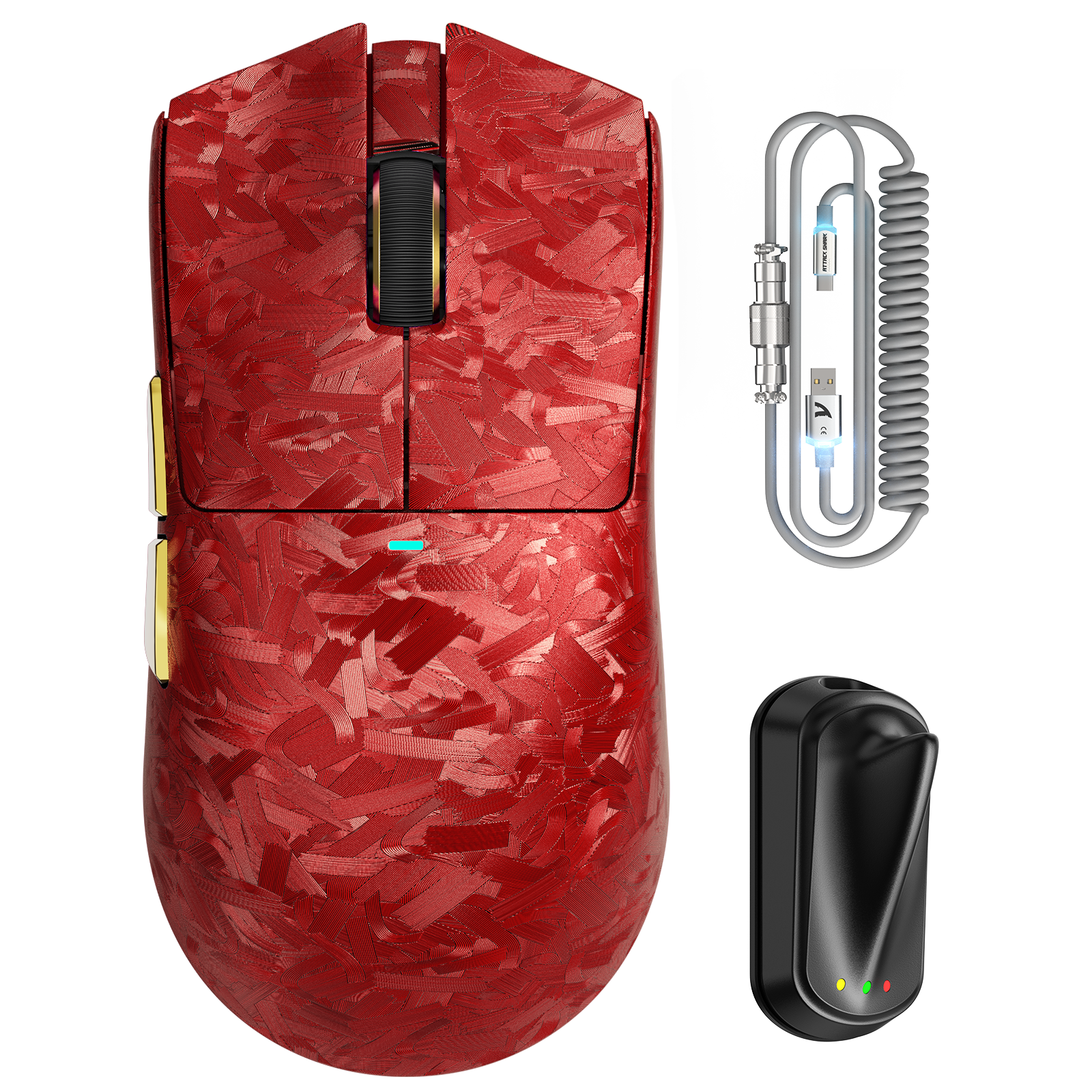 ATTACK SHARK X11 ULTRA 카본 파이버 무선 게이밍 마우스 (C06 울트라 LED 케이블 포함)