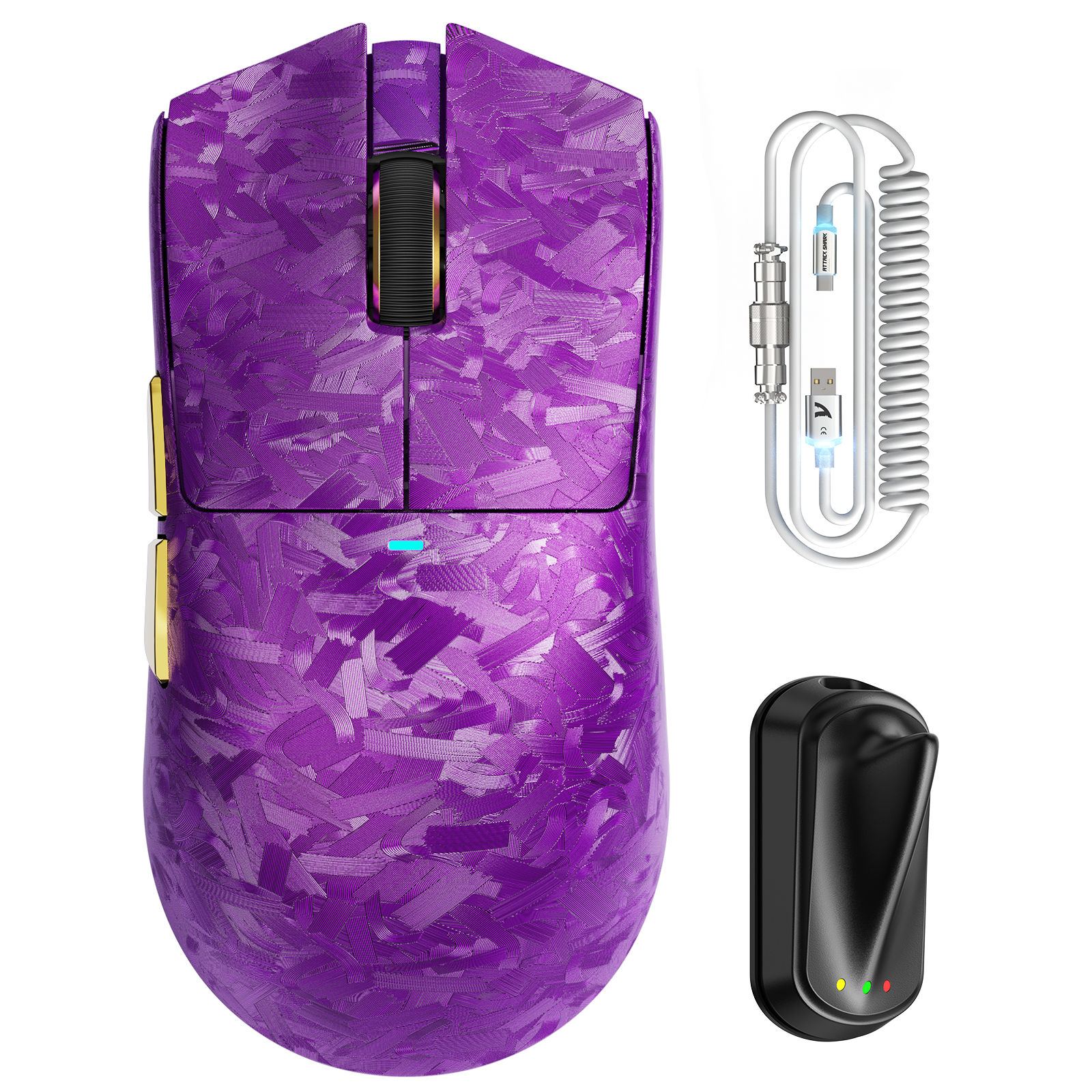 ATTACK SHARK X11 ULTRA 카본 파이버 무선 게이밍 마우스 (C06 울트라 LED 케이블 포함)