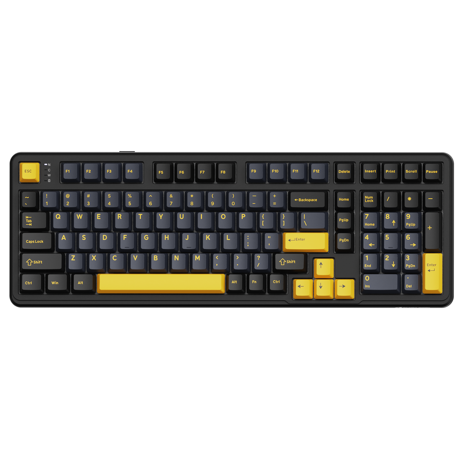 ATTACK SHARK X98 full-size mechanical keyboard, black and yellow keys