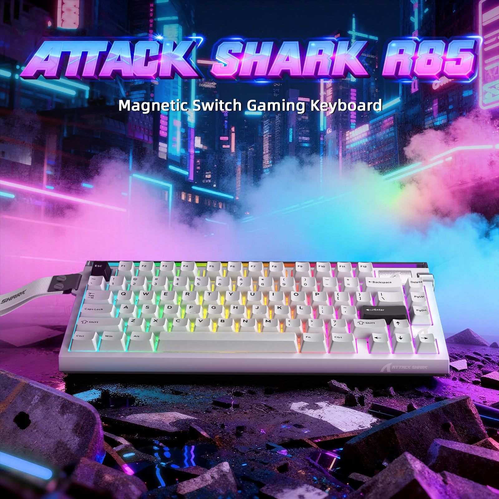ATTACK SHARK R85 HE 래피드 트리거 키보드 C01ULTRA LED 케이블 포함