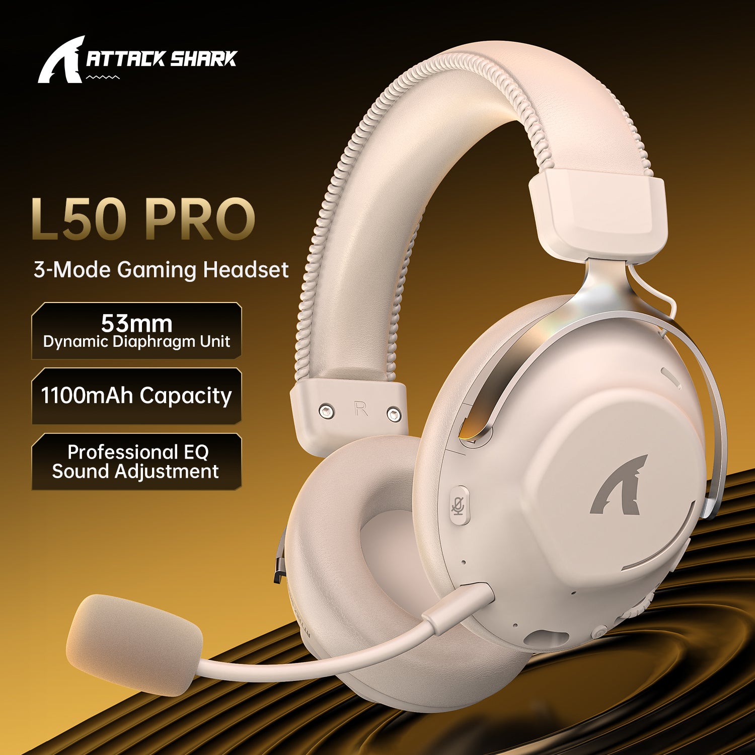 ATTACK SHARK L50PRO 트리모드 연결 무선 게이밍 헤드셋
