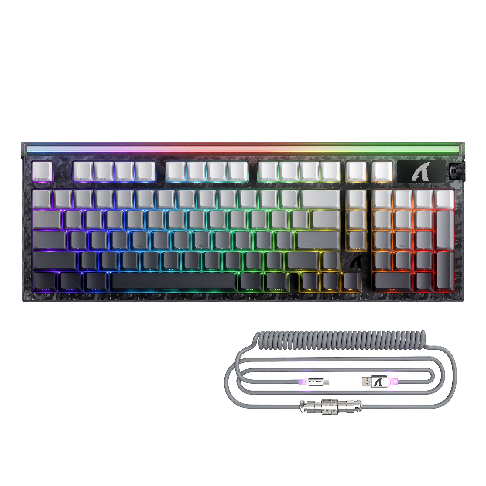 ATTACK SHARK R98 HE 카본 파이버 유선 빠른 트리거 마그네틱 스위치 키보드 C01 Ultra RGB 코일 케이블 포함