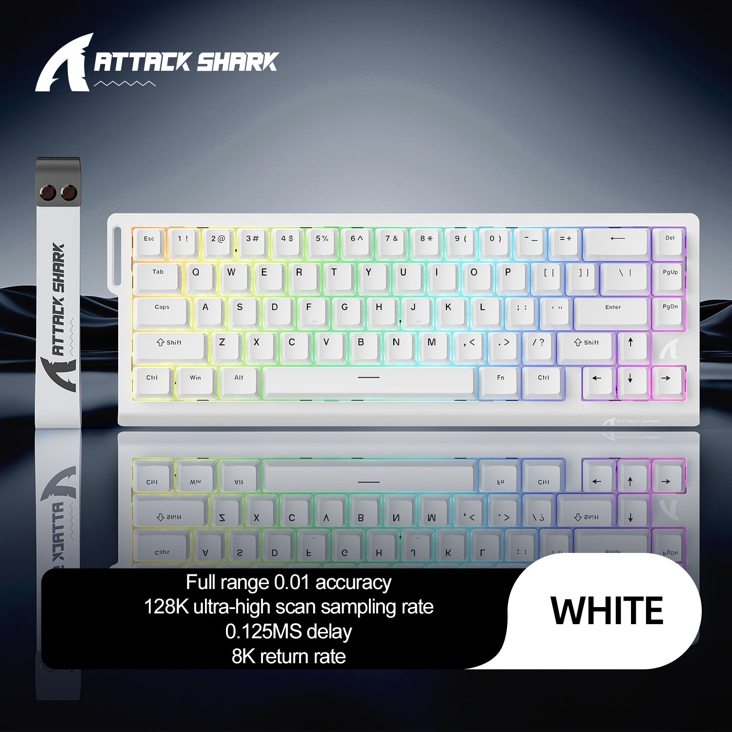 ATTACK SHARK X68 HE 빠른 트리거 키보드 마그네틱 스위치 및 C01PRO 코일 케이블 포함