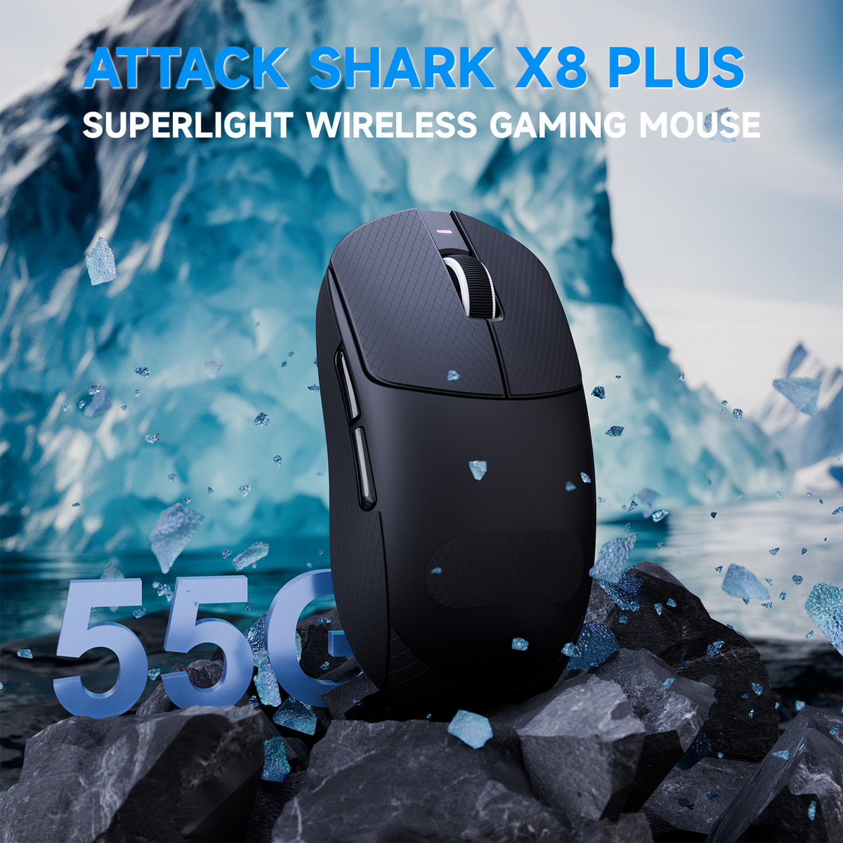ATTACK SHARK X8 PLUS 3모드 무선 게이밍 마우스(C06 ULTRA 케이블 포함)