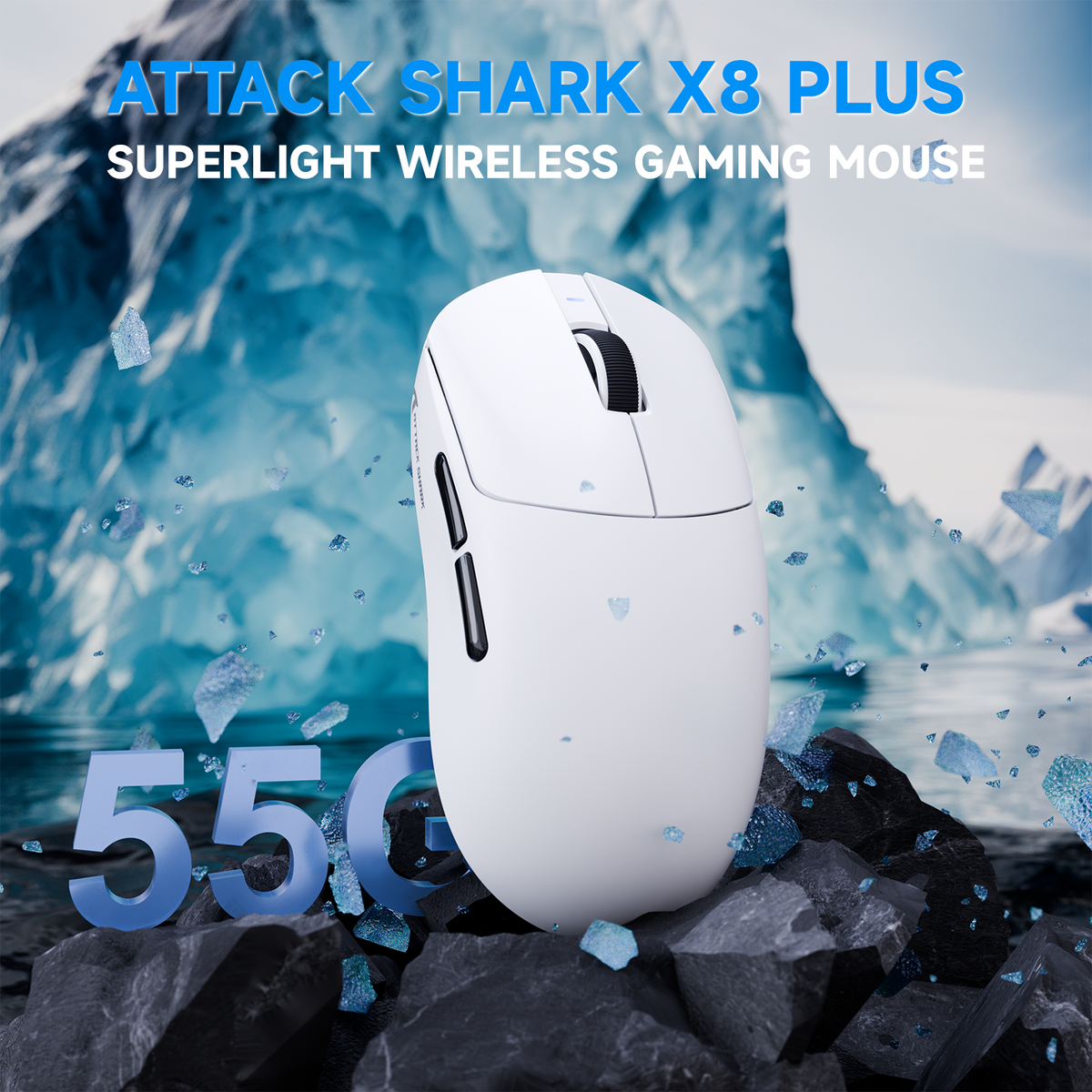 ATTACK SHARK X8 PLUS 3모드 무선 게이밍 마우스(C06 ULTRA 케이블 포함)