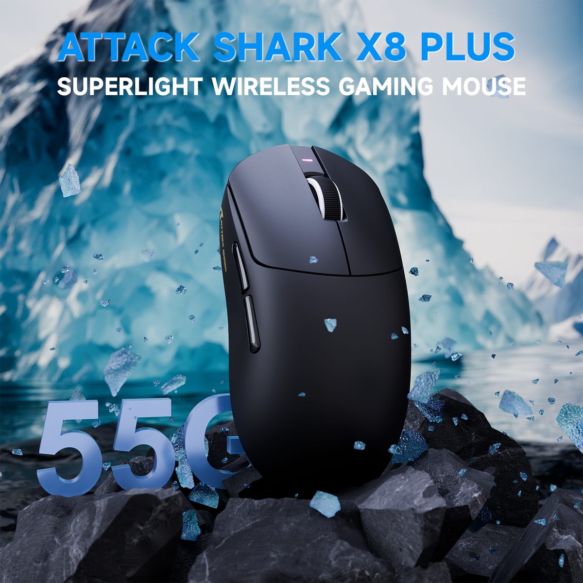 ATTACK SHARK X8 PLUS 3모드 무선 게이밍 마우스(C06 ULTRA 케이블 포함)