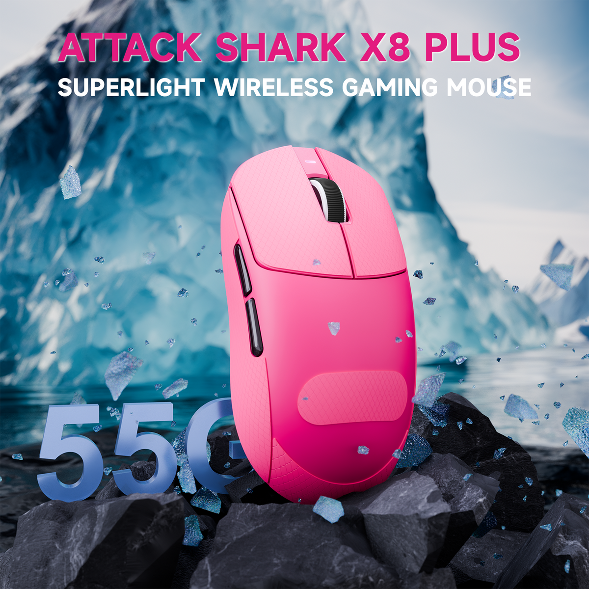 ATTACK SHARK X8 PLUS 3모드 무선 게이밍 마우스(C06 ULTRA 케이블 포함)