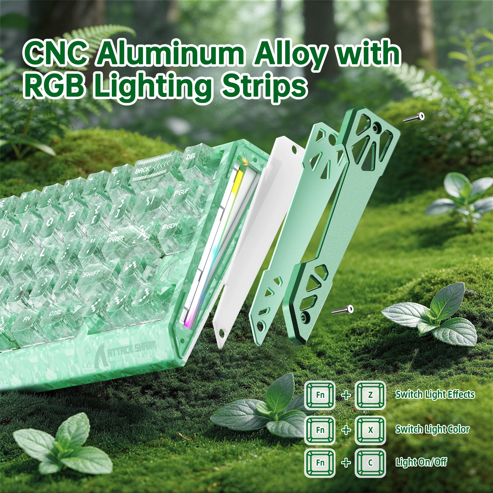 ATTACK SHARK R68 HE 카본 파이버 유선 래피드 트리거 마그네틱 스위치 키보드 C01 Ultra RGB 코일 케이블 포함