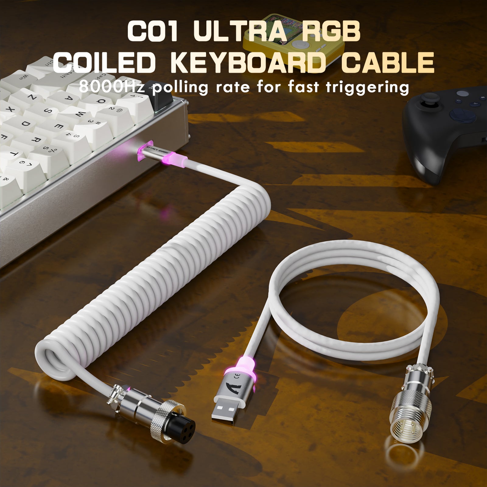 ATTACK SHARK X68MAX HE 래피드 트리거 CNC 알루미늄 키보드 마그네틱 스위치 C01Ultra RGB 코일 케이블 포함